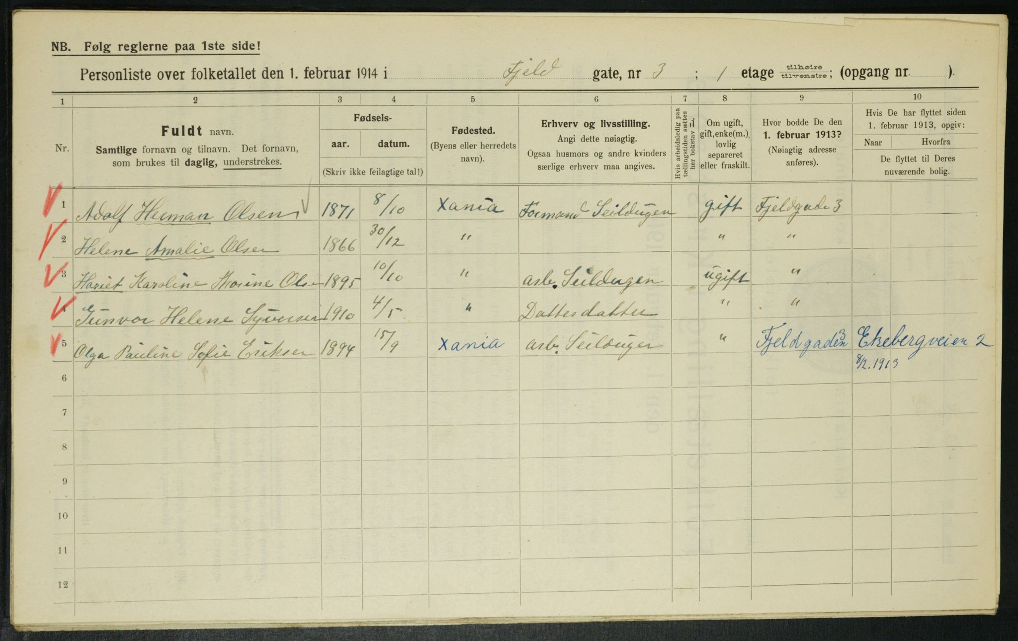 OBA, Municipal Census 1914 for Kristiania, 1914, p. 24454