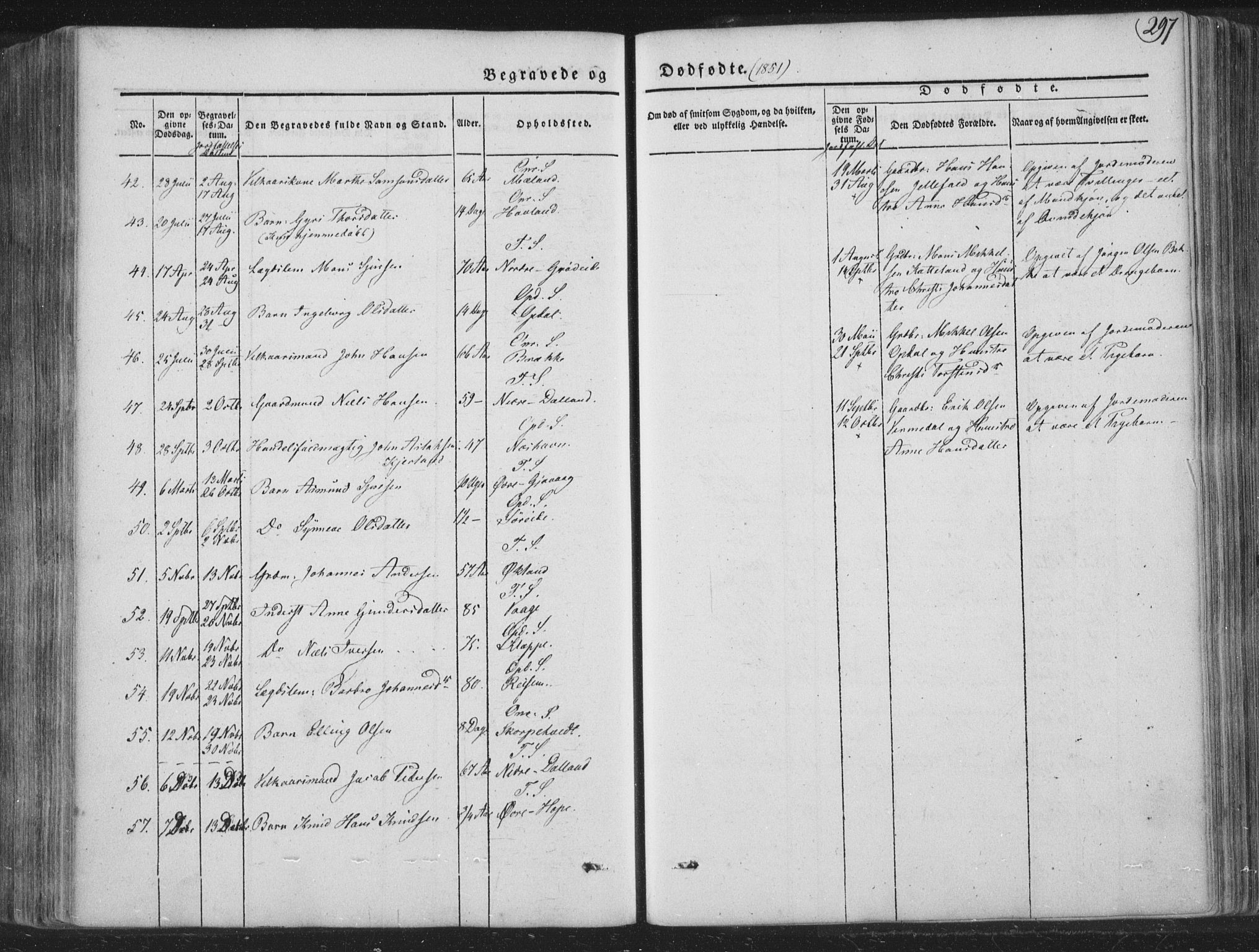 Tysnes sokneprestembete, AV/SAB-A-78601/H/Haa: Parish register (official) no. A 10, 1848-1859, p. 297