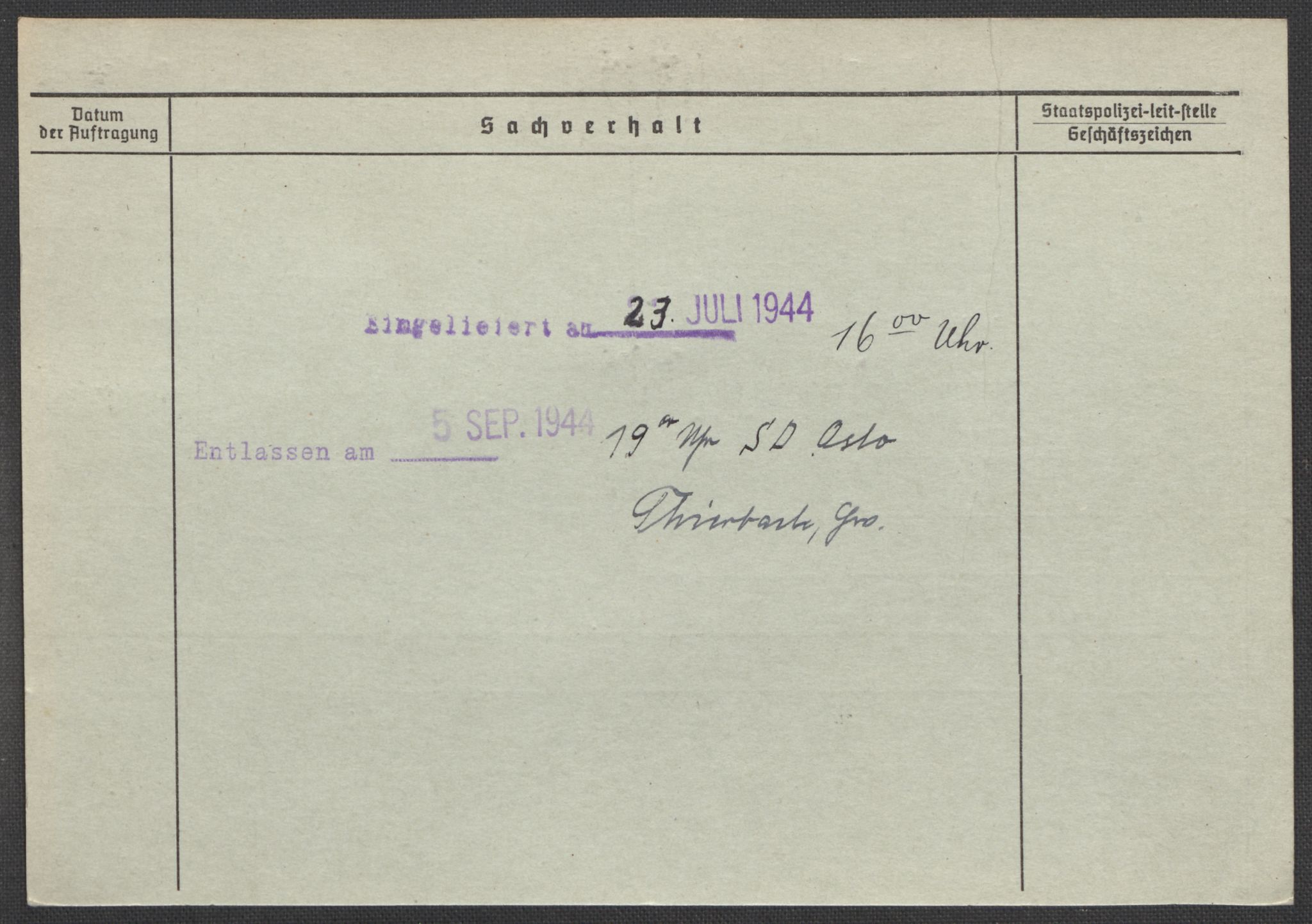 Befehlshaber der Sicherheitspolizei und des SD, AV/RA-RAFA-5969/E/Ea/Eaa/L0008: Register over norske fanger i Møllergata 19: Oelze-Ru, 1940-1945, p. 915