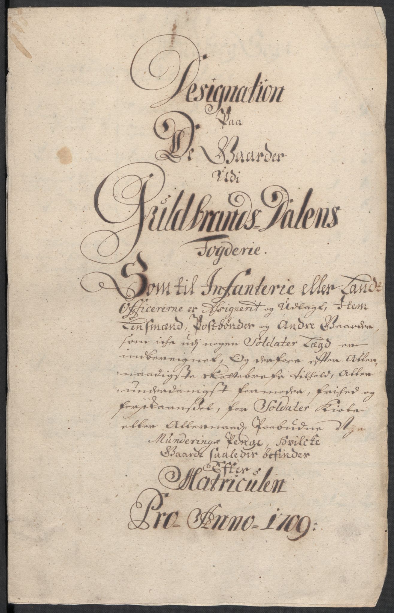 Rentekammeret inntil 1814, Reviderte regnskaper, Fogderegnskap, AV/RA-EA-4092/R17/L1179: Fogderegnskap Gudbrandsdal, 1708-1710, p. 261