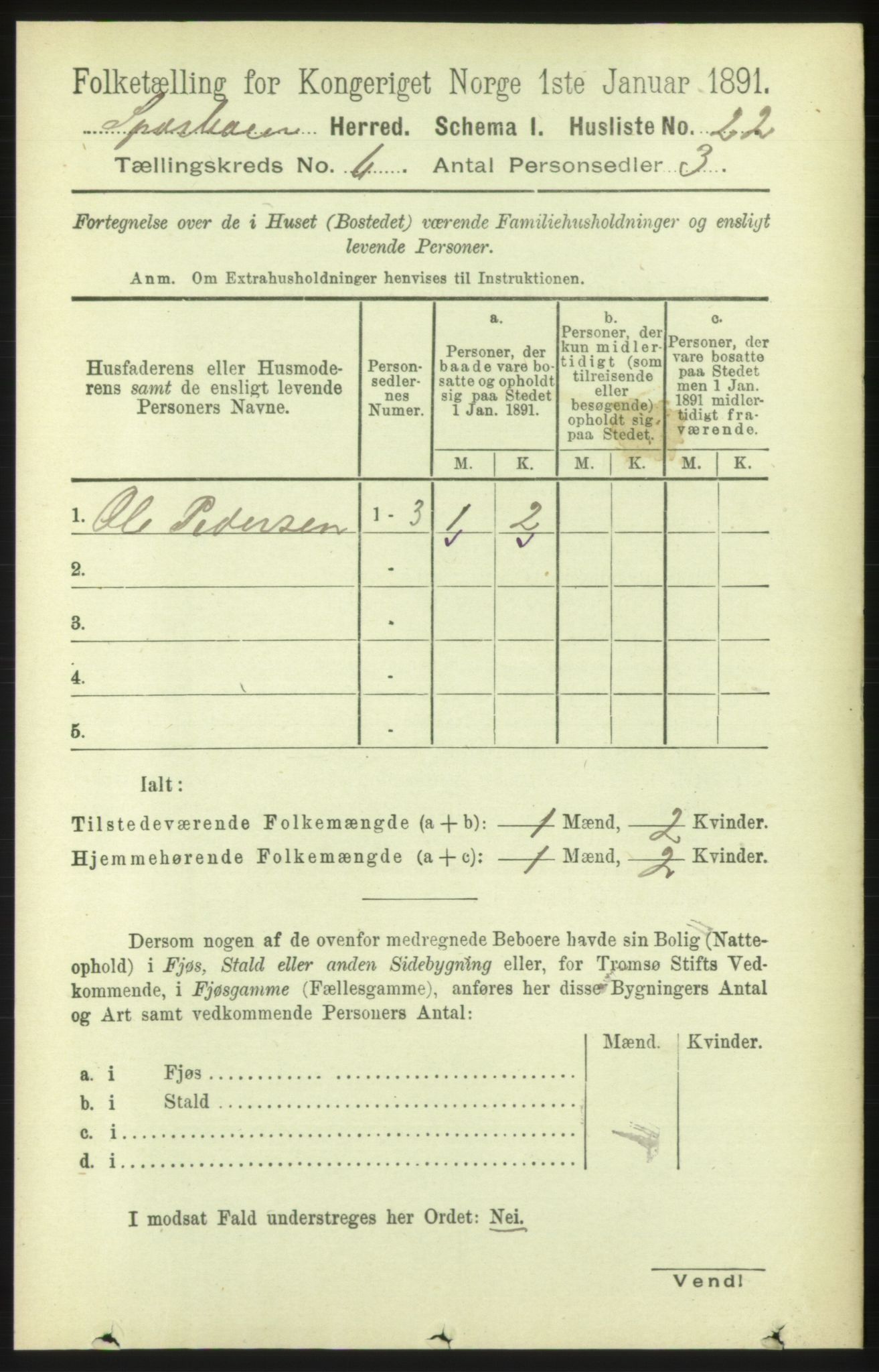 RA, 1891 census for 1731 Sparbu, 1891, p. 2142