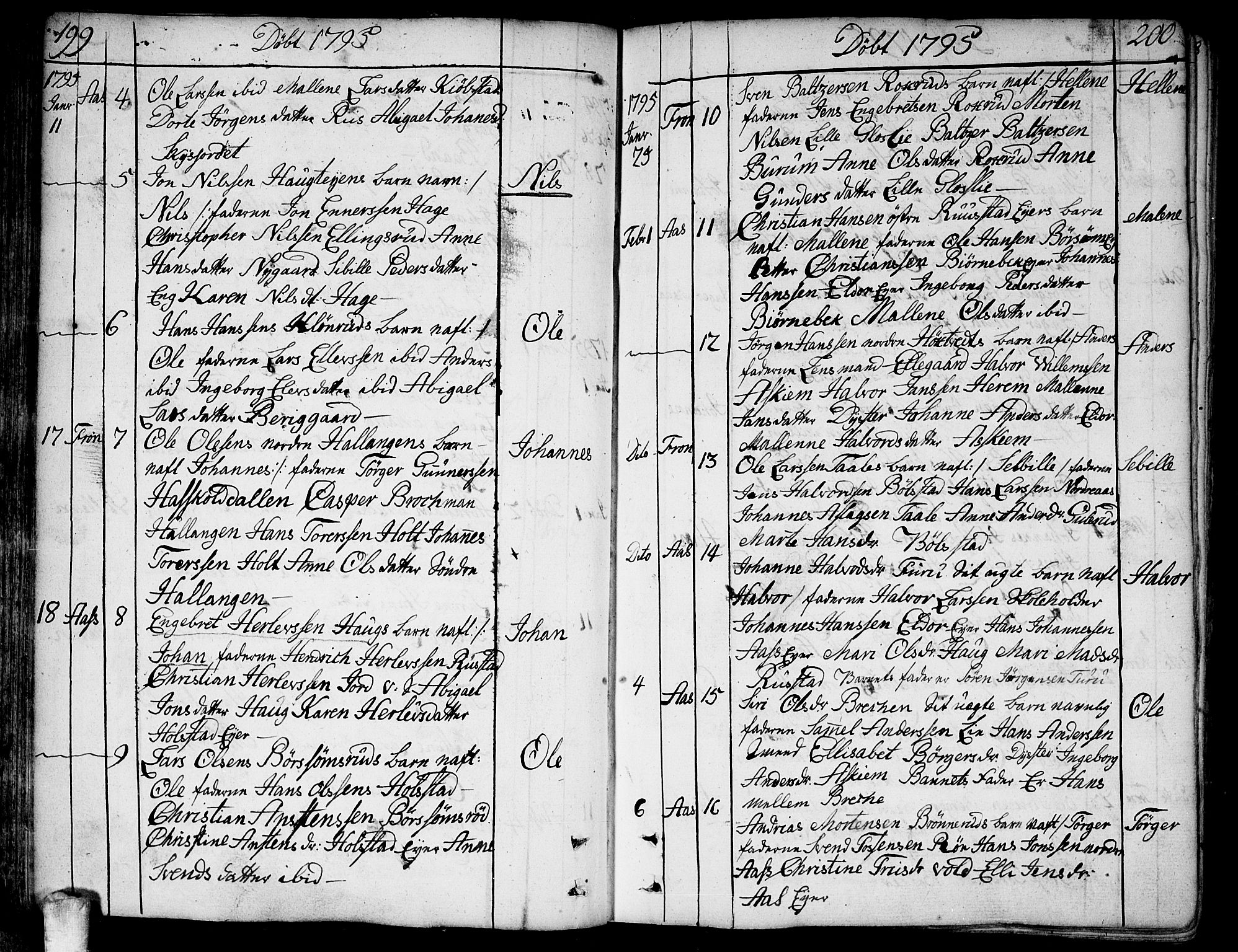 Ås prestekontor Kirkebøker, SAO/A-10894/F/Fa/L0002: Parish register (official) no. I 2, 1778-1813, p. 199-200