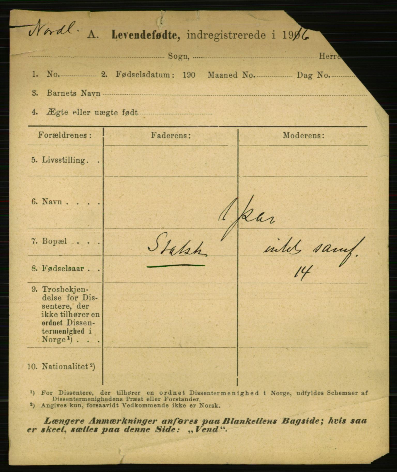 Statistisk sentralbyrå, Sosiodemografiske emner, Befolkning, AV/RA-S-2228/E/L0014: Fødte, gifte, døde dissentere., 1916, p. 2987