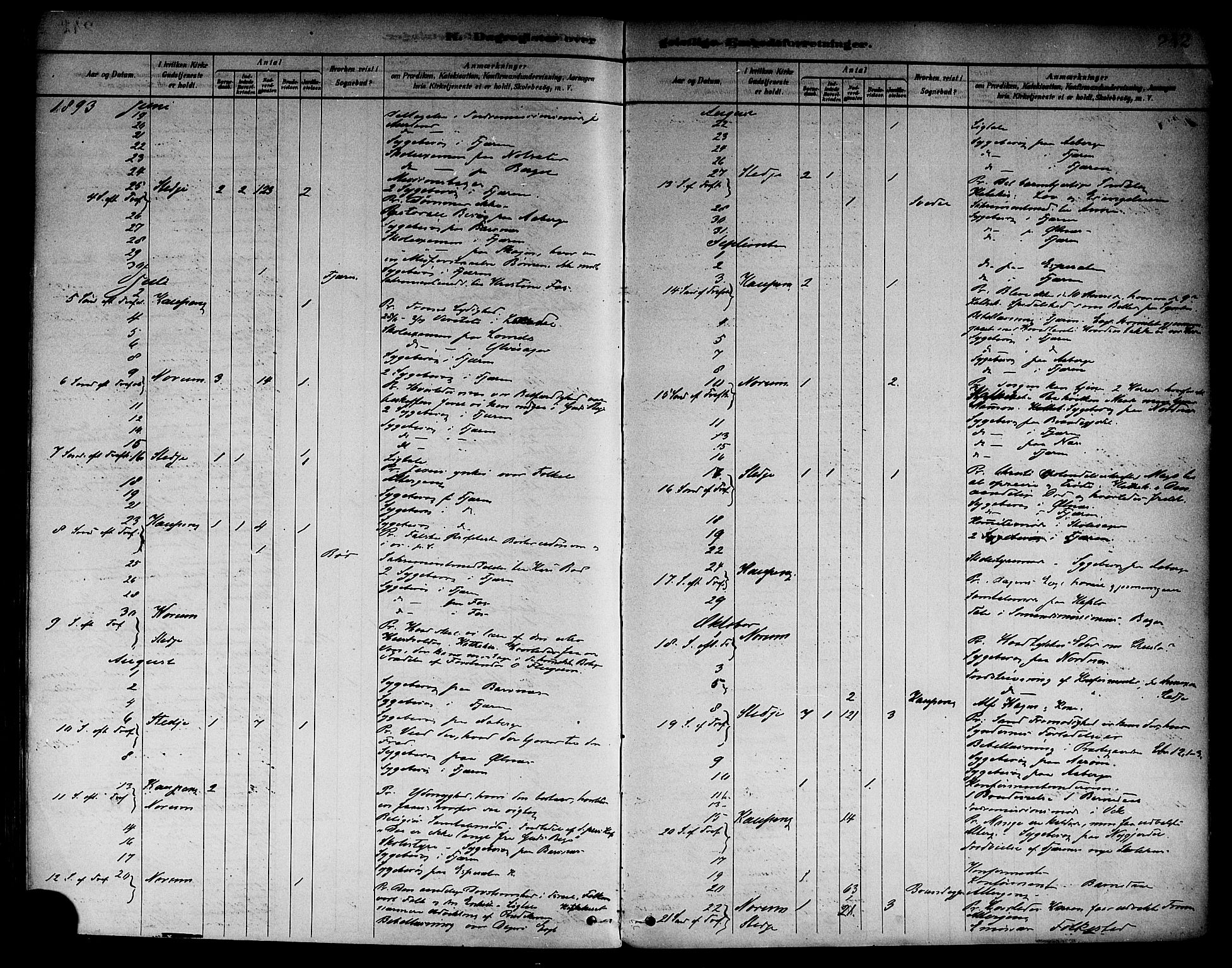 Sogndal sokneprestembete, AV/SAB-A-81301/H/Haa/Haab/L0001: Parish register (official) no. B 1, 1878-1899, p. 242