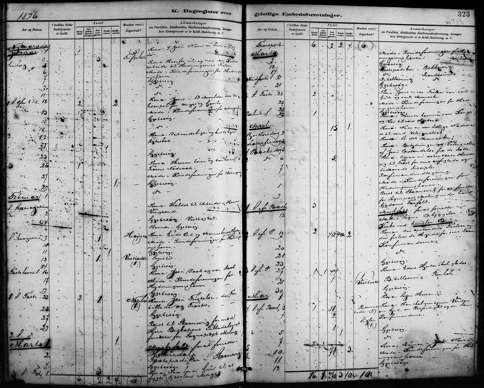 Fitjar sokneprestembete, SAB/A-99926: Parish register (official) no. A 2, 1882-1899, p. 323