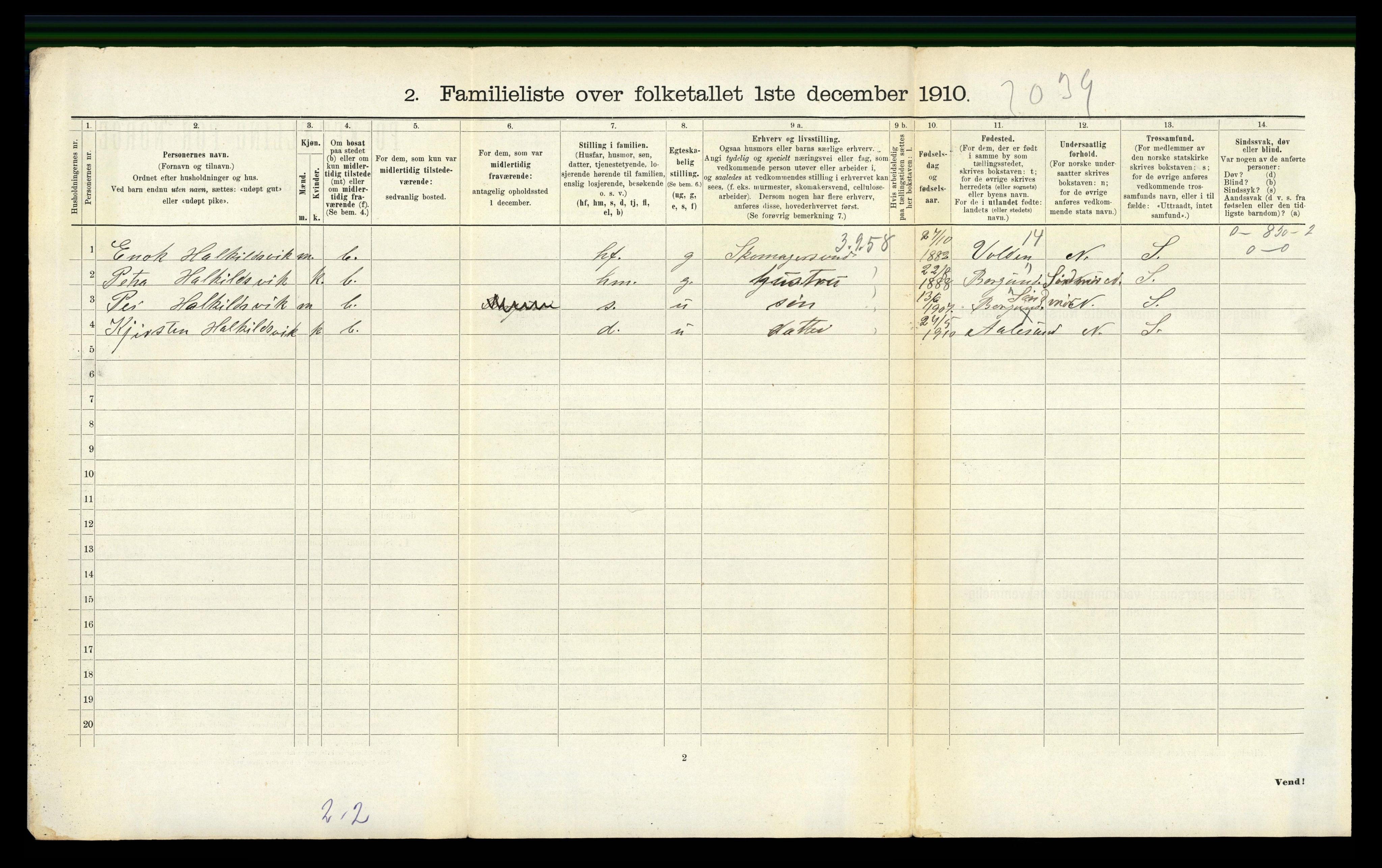 RA, 1910 census for Ålesund, 1910, p. 6904