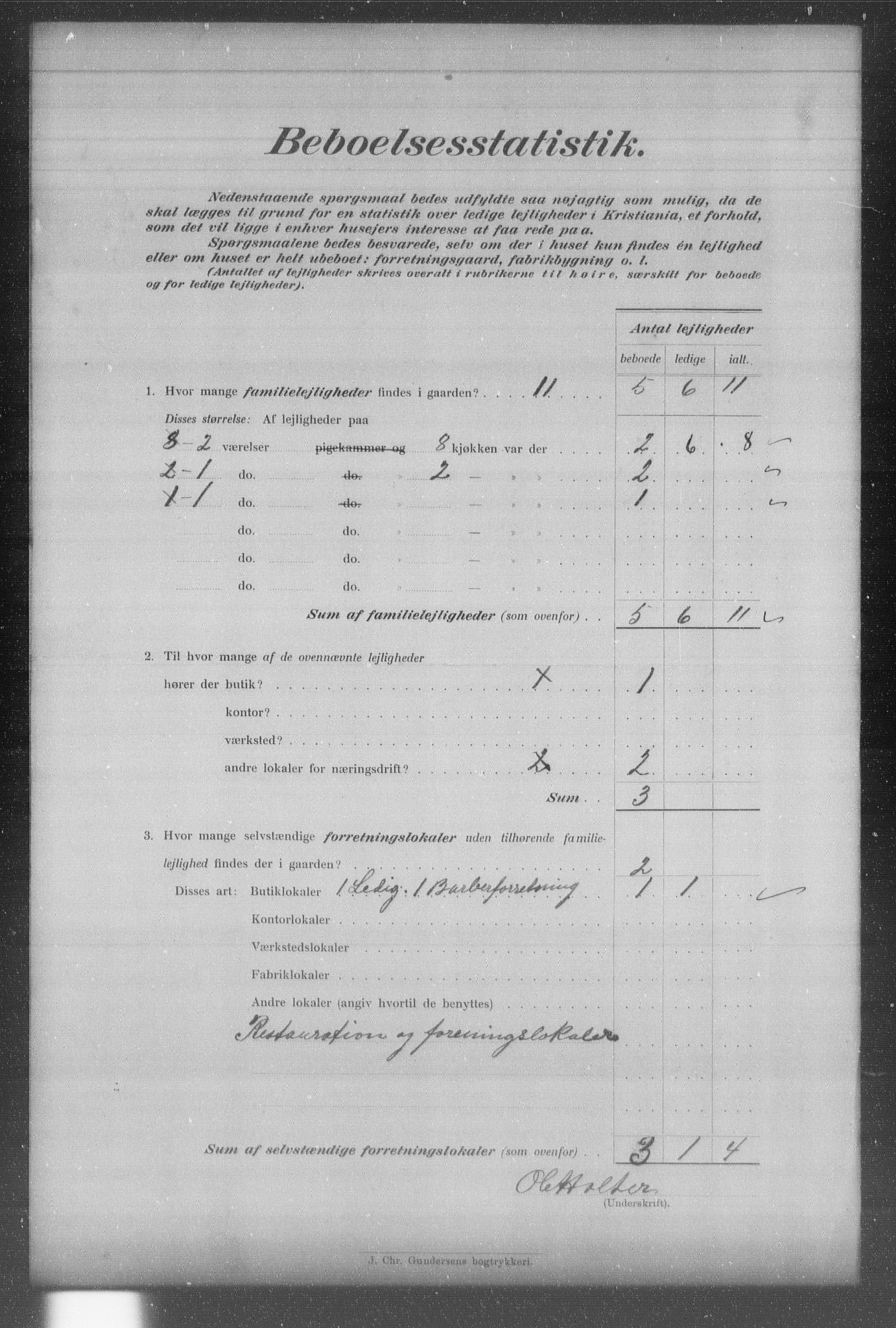 OBA, Municipal Census 1903 for Kristiania, 1903, p. 537