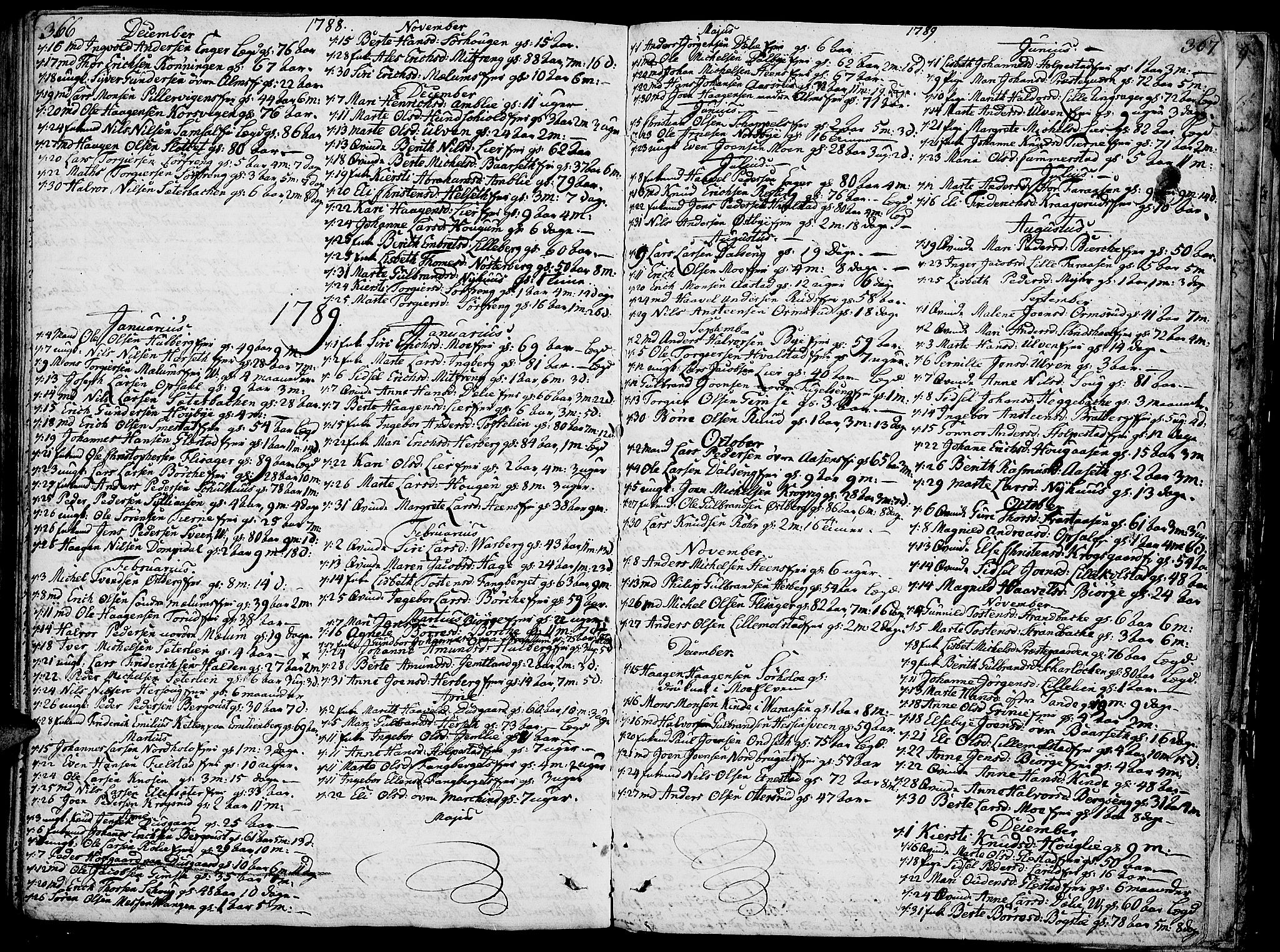 Ringsaker prestekontor, AV/SAH-PREST-014/K/Ka/L0003: Parish register (official) no. 3, 1775-1798, p. 366-367