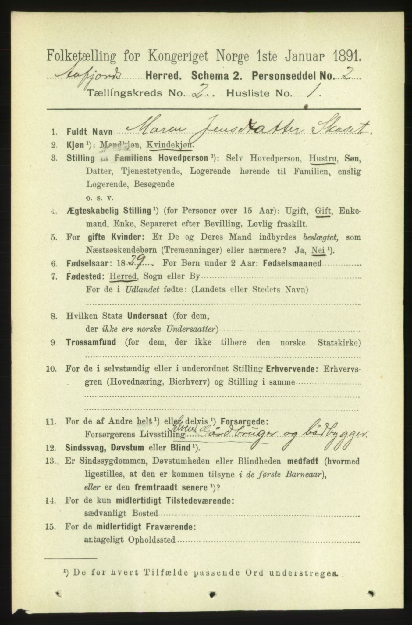 RA, 1891 census for 1630 Åfjord, 1891, p. 378