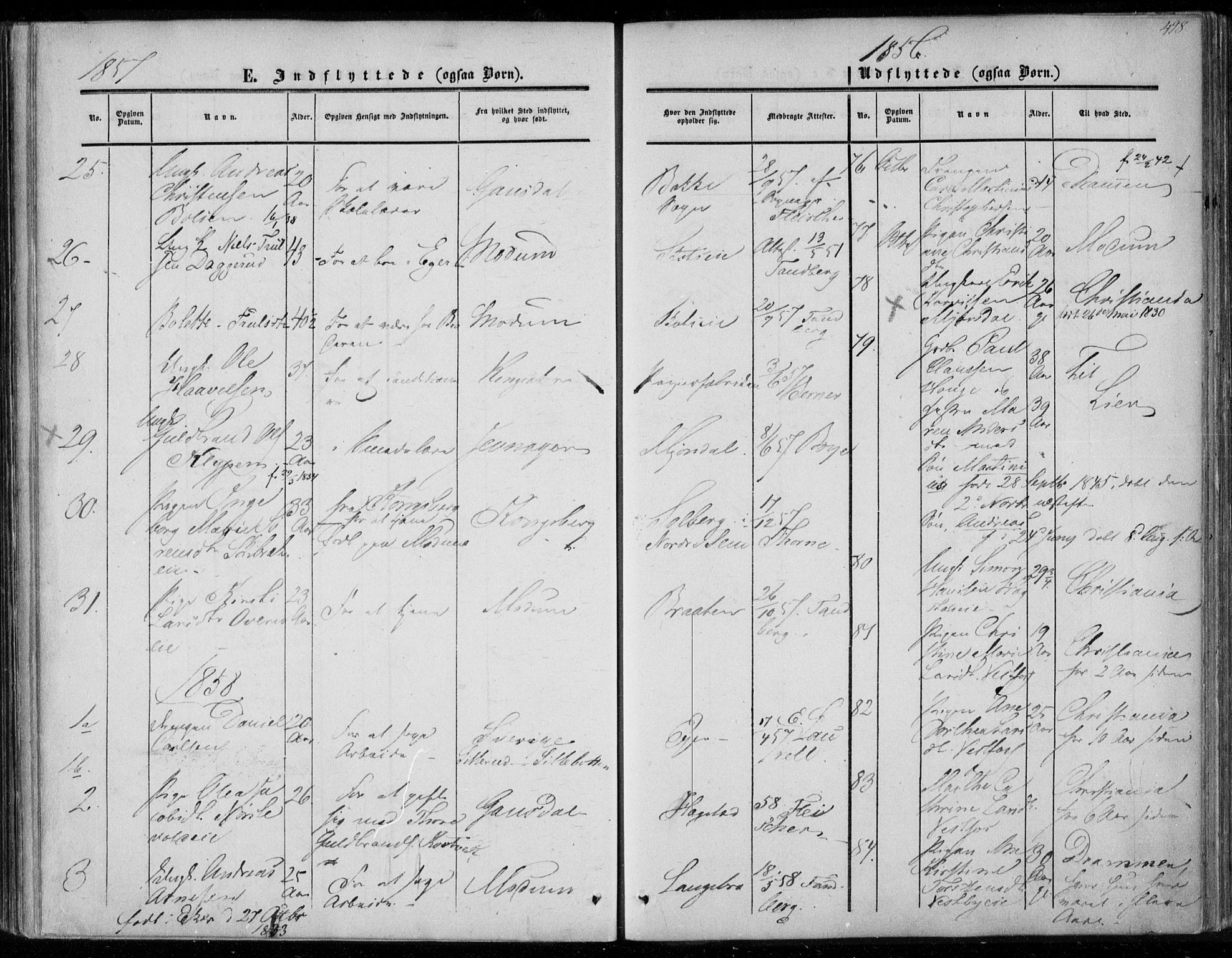 Eiker kirkebøker, AV/SAKO-A-4/F/Fa/L0015b: Parish register (official) no. I 15B, 1854-1860, p. 498