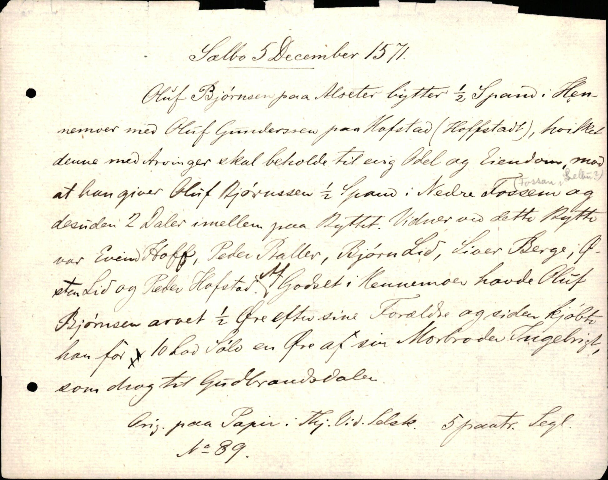 Riksarkivets diplomsamling, AV/RA-EA-5965/F35/F35d/L0001: Innlånte diplomer, seddelregister, 1316-1591, p. 371