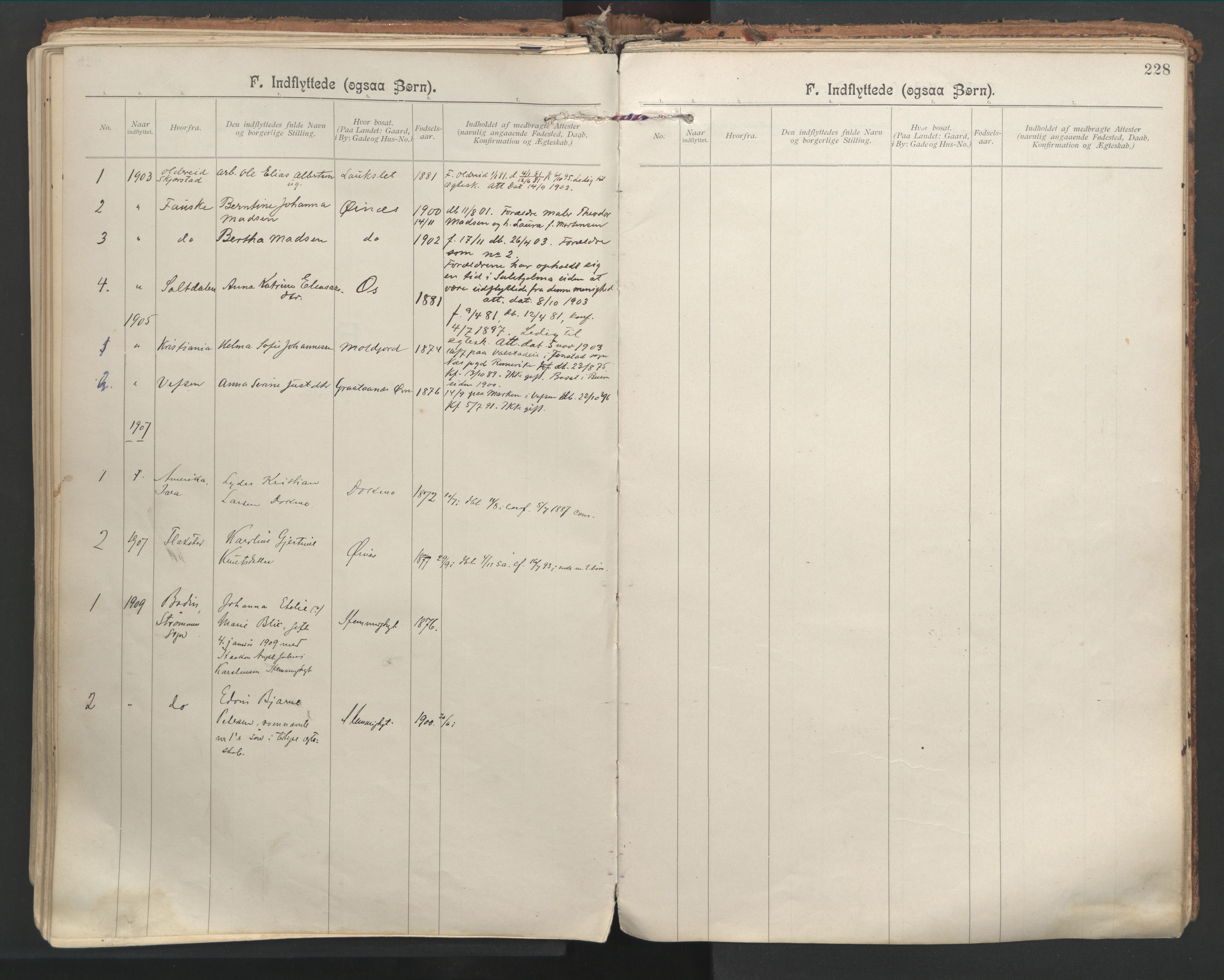 Ministerialprotokoller, klokkerbøker og fødselsregistre - Nordland, AV/SAT-A-1459/846/L0647: Parish register (official) no. 846A05, 1902-1915, p. 228