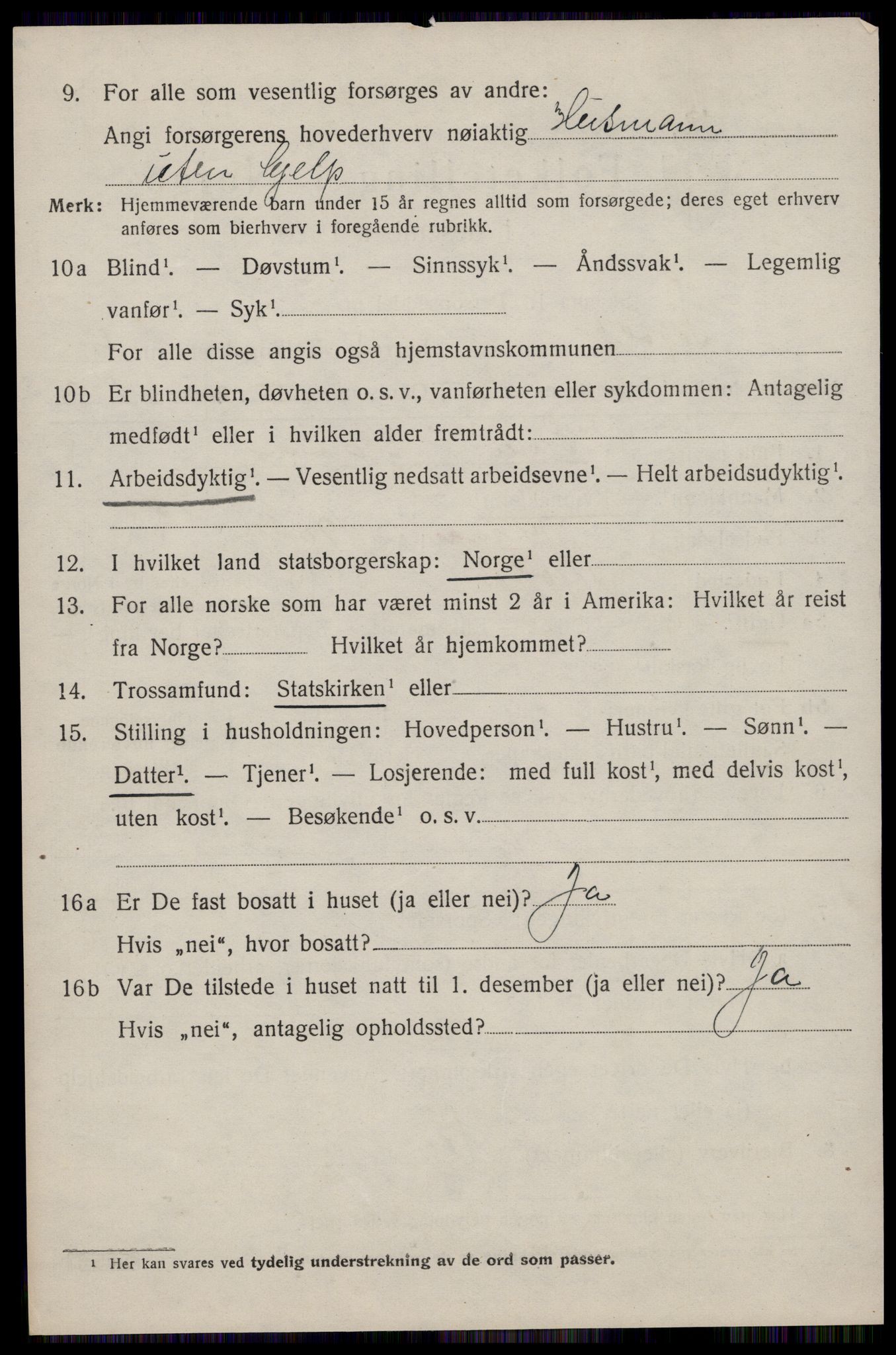 SAST, 1920 census for Skjold, 1920, p. 2375