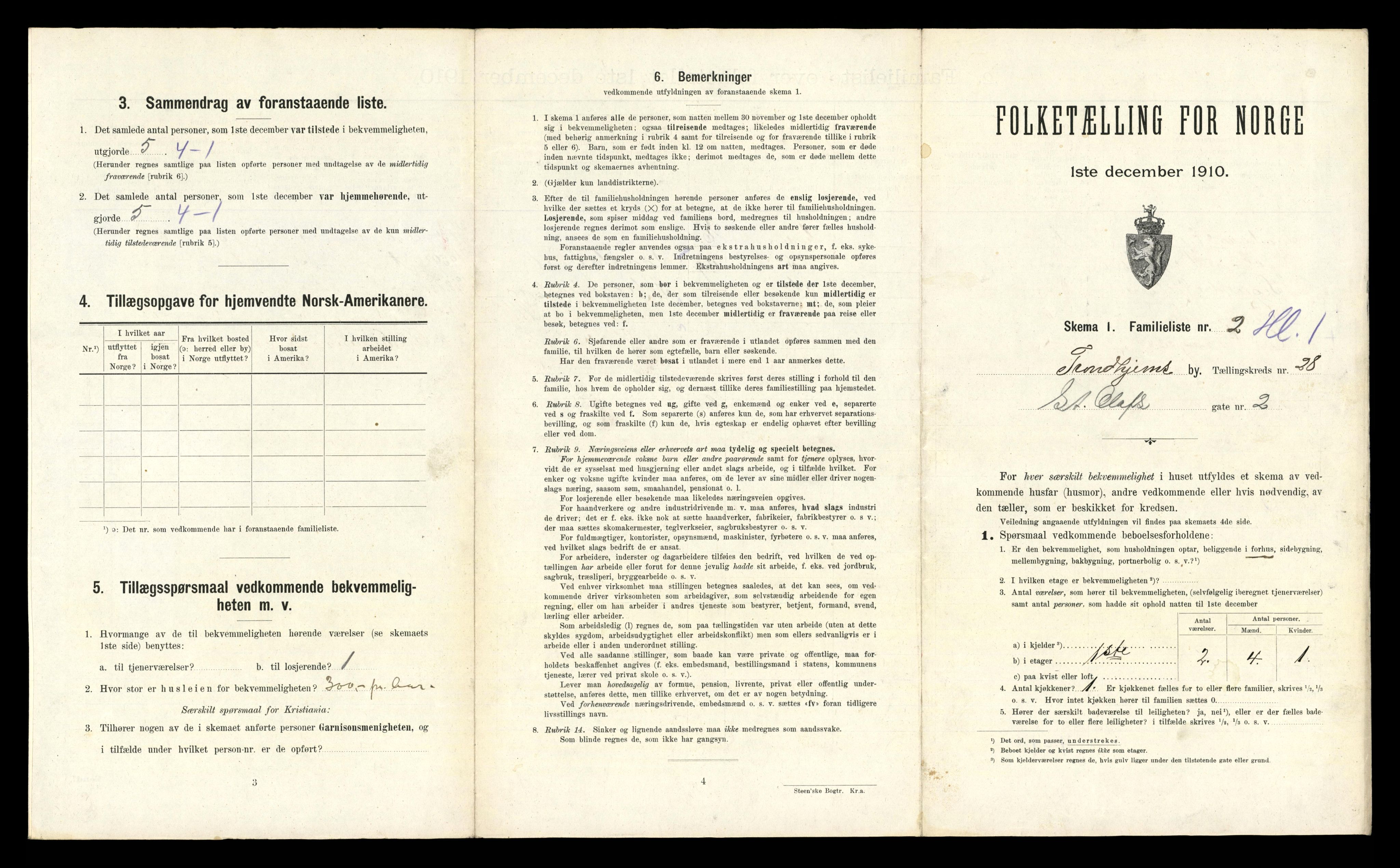 RA, 1910 census for Trondheim, 1910, p. 7679