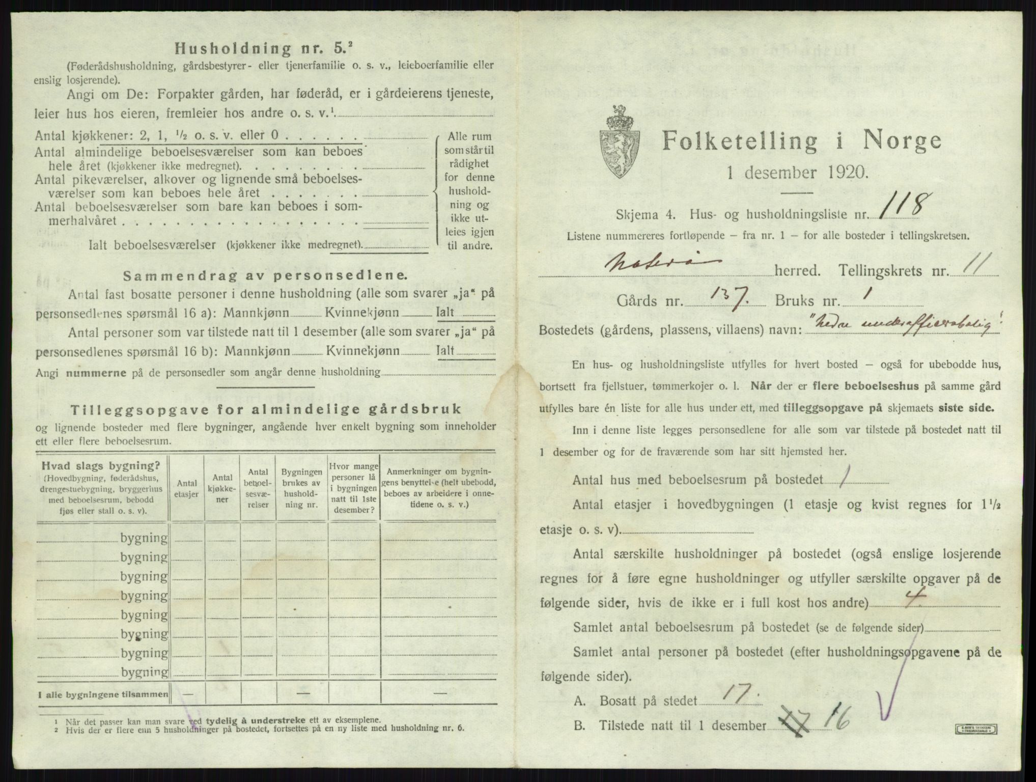 SAKO, 1920 census for Nøtterøy, 1920, p. 2444