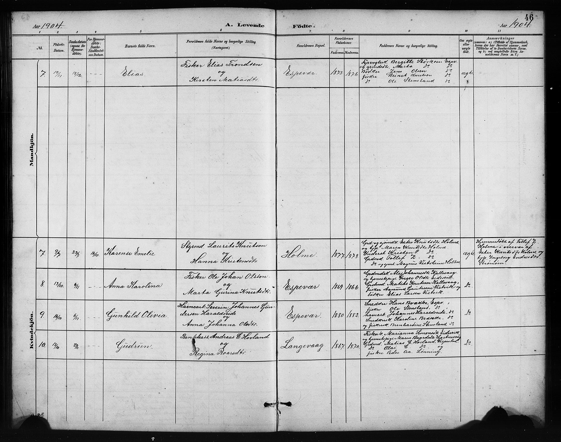 Finnås sokneprestembete, AV/SAB-A-99925/H/Ha/Hab/Habc/L0002: Parish register (copy) no. C 2, 1887-1906, p. 46