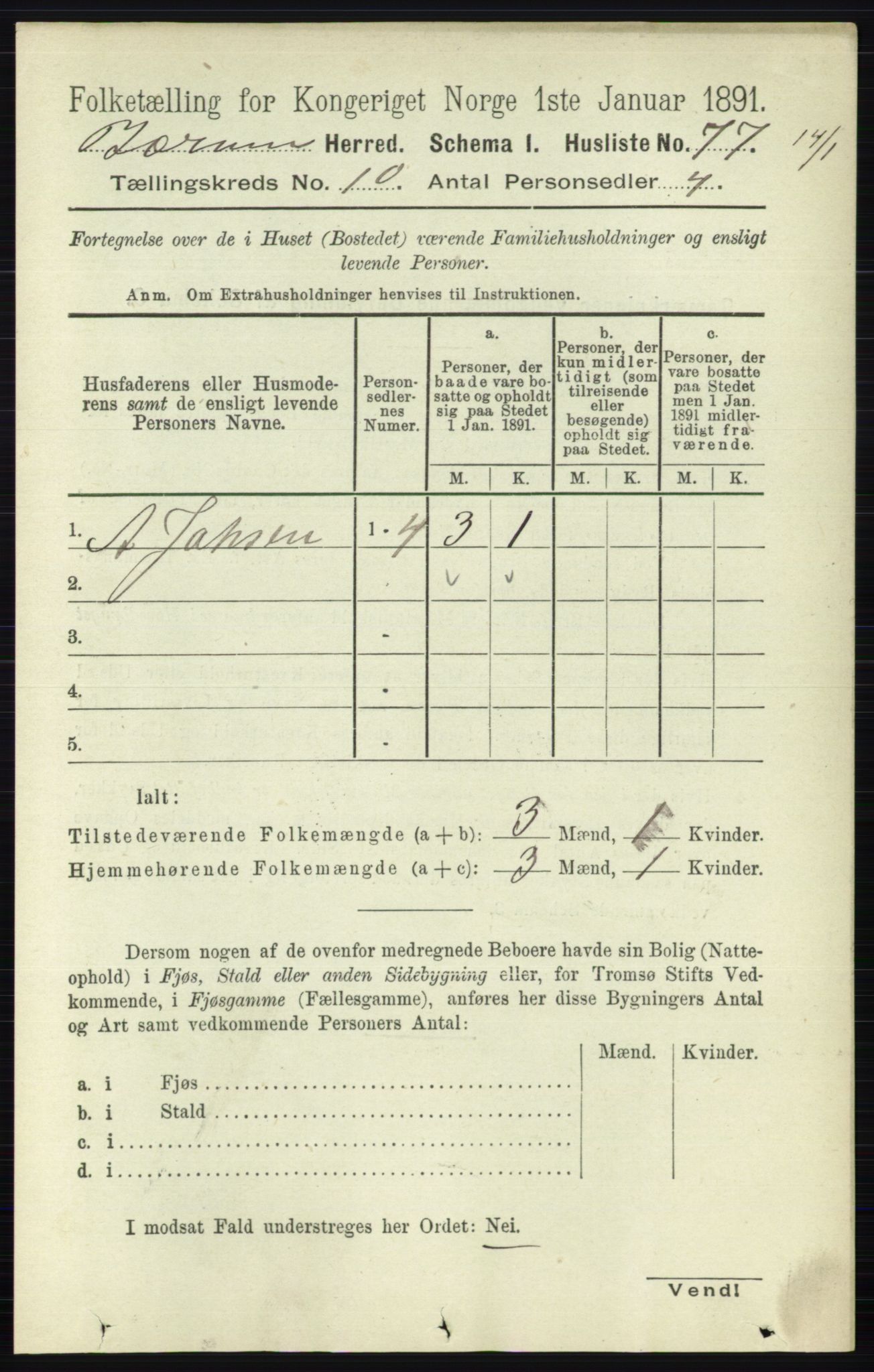 RA, 1891 census for 0219 Bærum, 1891, p. 6361