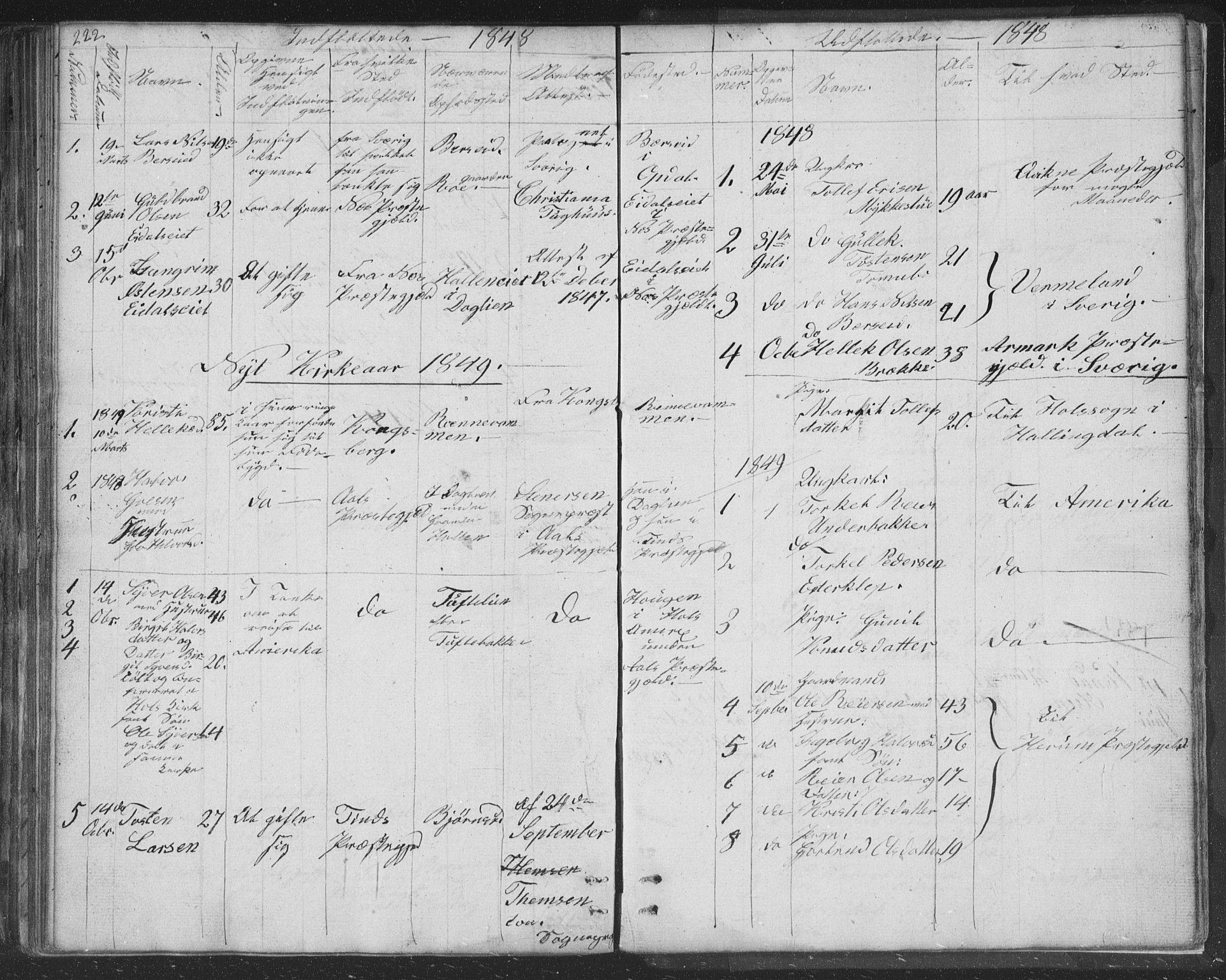 Nore kirkebøker, SAKO/A-238/F/Fc/L0002: Parish register (official) no. III 2, 1836-1861, p. 222