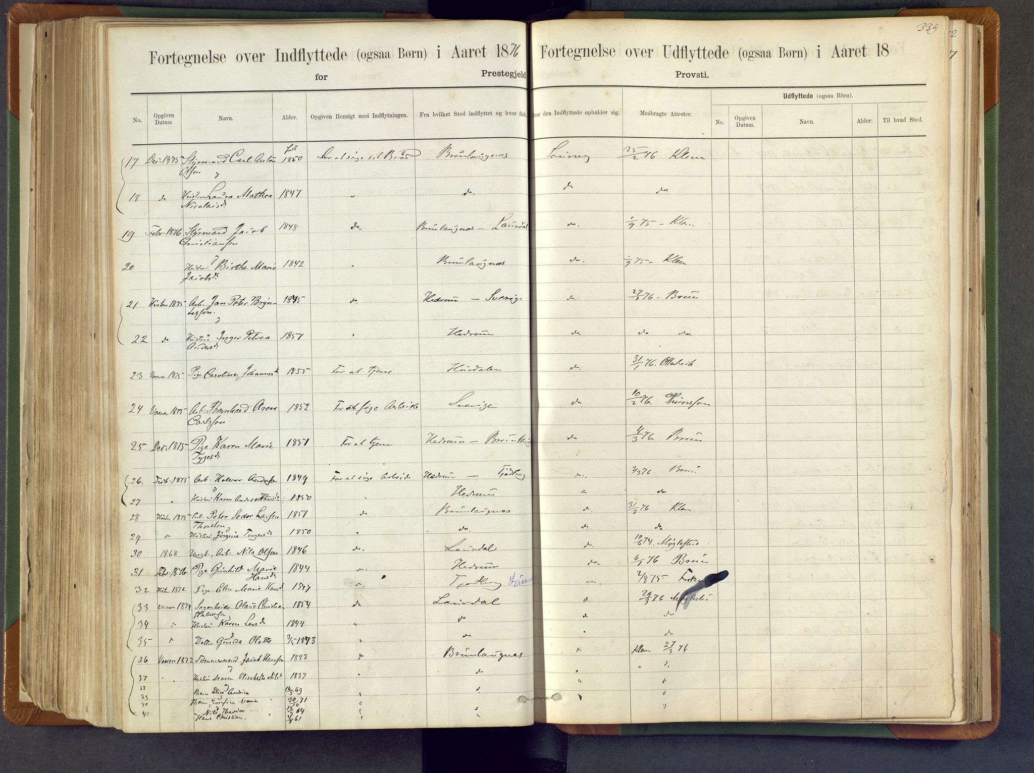 Larvik kirkebøker, SAKO/A-352/F/Fa/L0007: Parish register (official) no. I 7, 1871-1883, p. 339