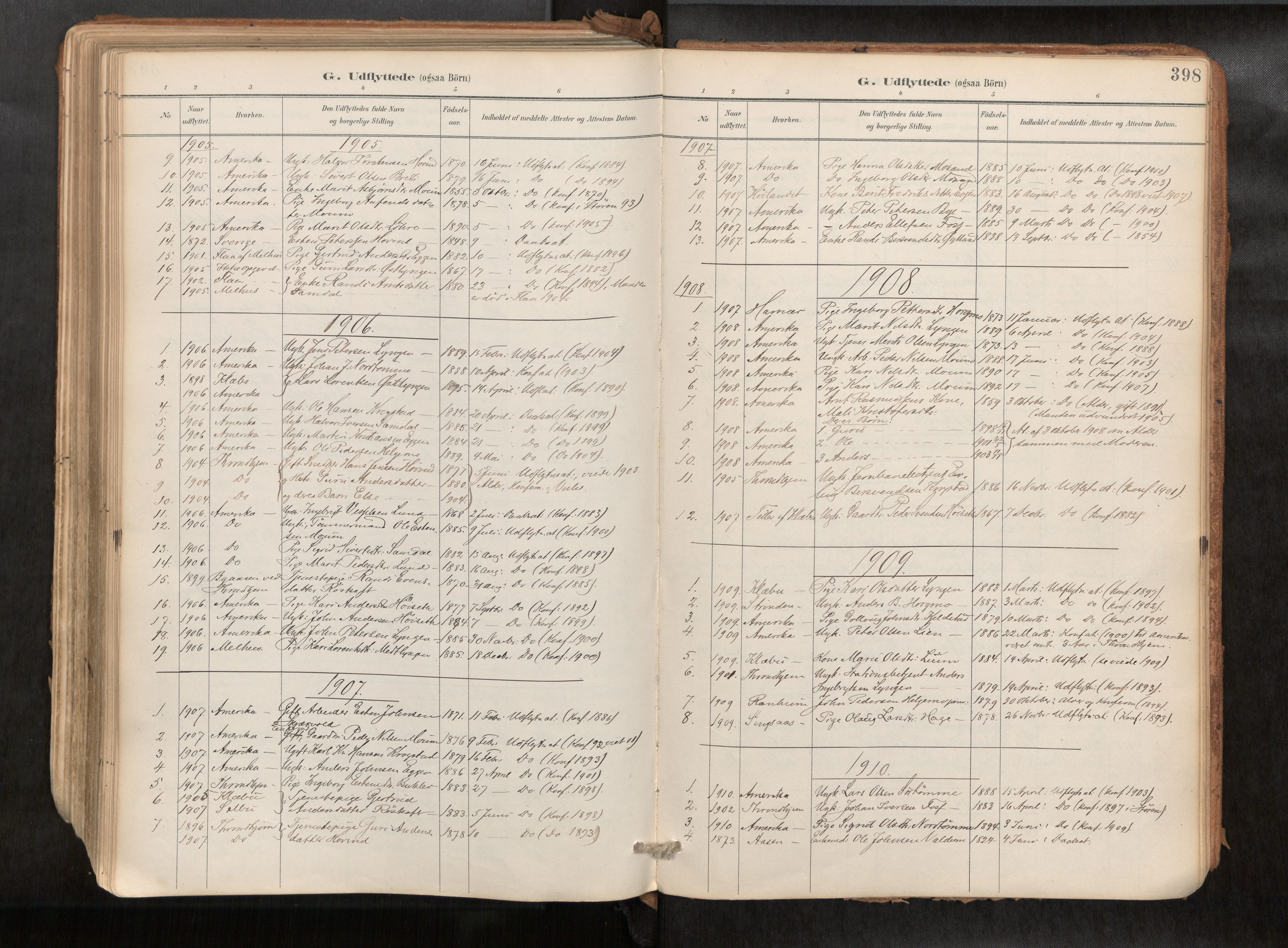 Ministerialprotokoller, klokkerbøker og fødselsregistre - Sør-Trøndelag, SAT/A-1456/692/L1105b: Parish register (official) no. 692A06, 1891-1934, p. 398