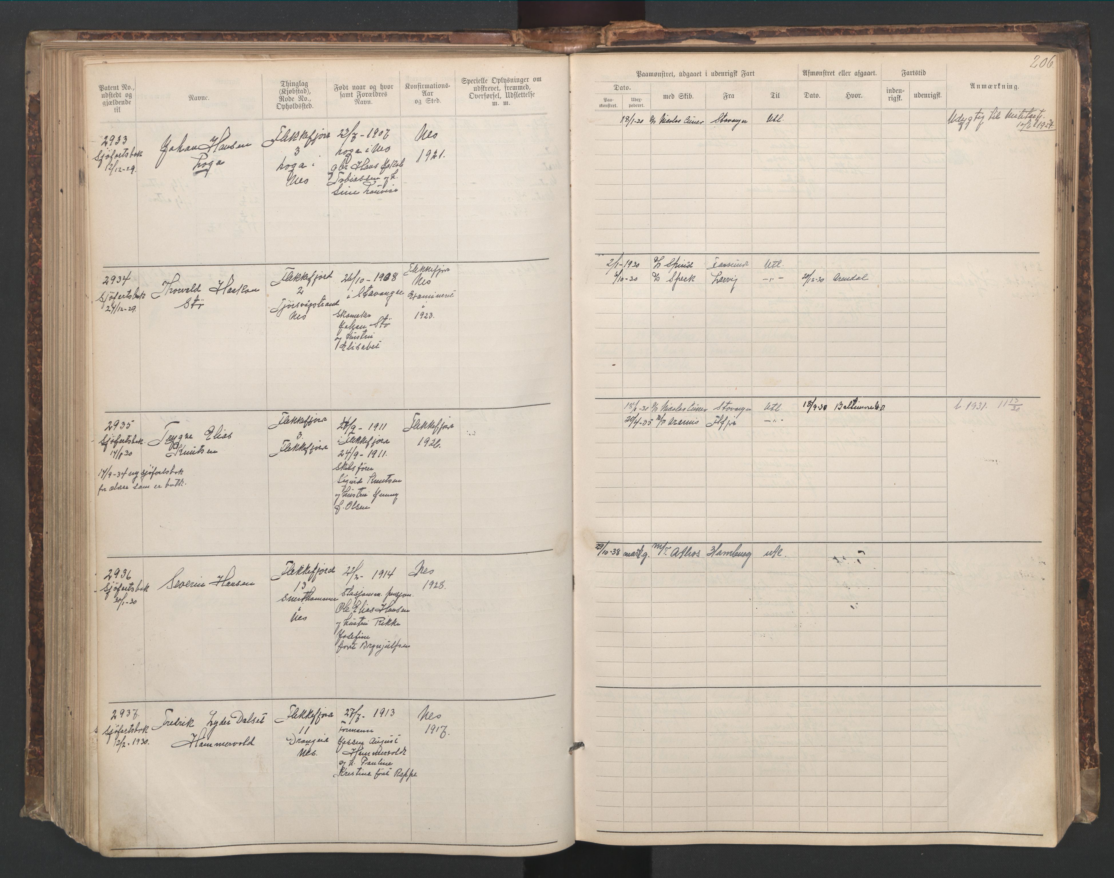 Flekkefjord mønstringskrets, AV/SAK-2031-0018/F/Fa/L0006: Annotasjonsrulle nr 1916-2964 med register, Æ-3, 1891-1948, p. 237