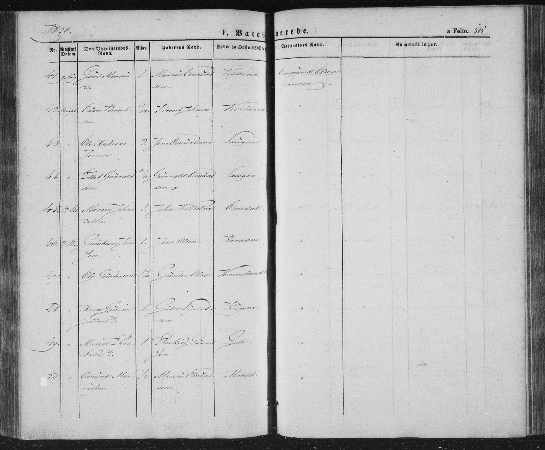 Vennesla sokneprestkontor, AV/SAK-1111-0045/Fa/Fac/L0004: Parish register (official) no. A 4, 1834-1855, p. 505