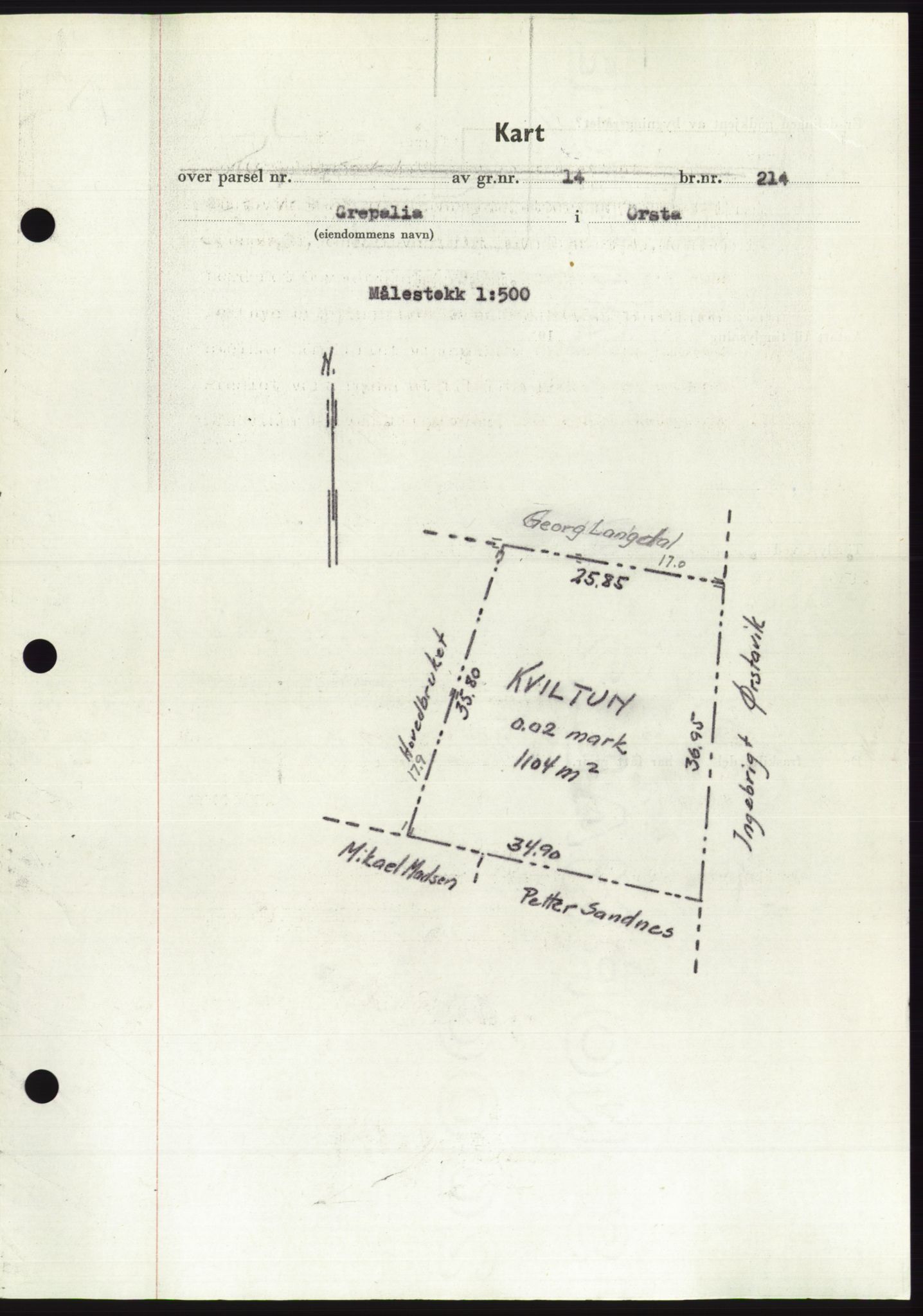 Søre Sunnmøre sorenskriveri, AV/SAT-A-4122/1/2/2C/L0090: Mortgage book no. 16A, 1951-1951, Diary no: : 2264/1951