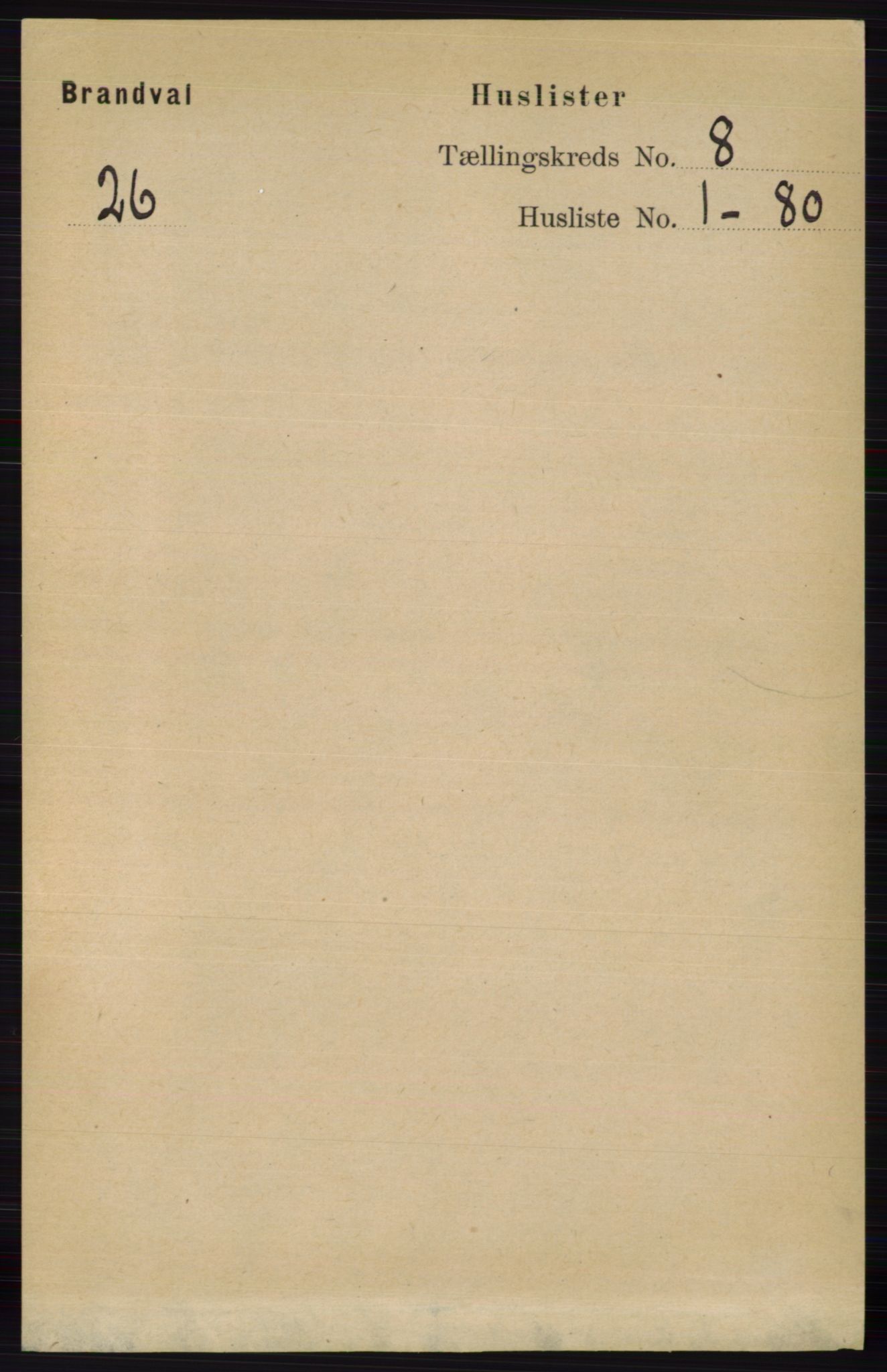 RA, 1891 census for 0422 Brandval, 1891, p. 3749