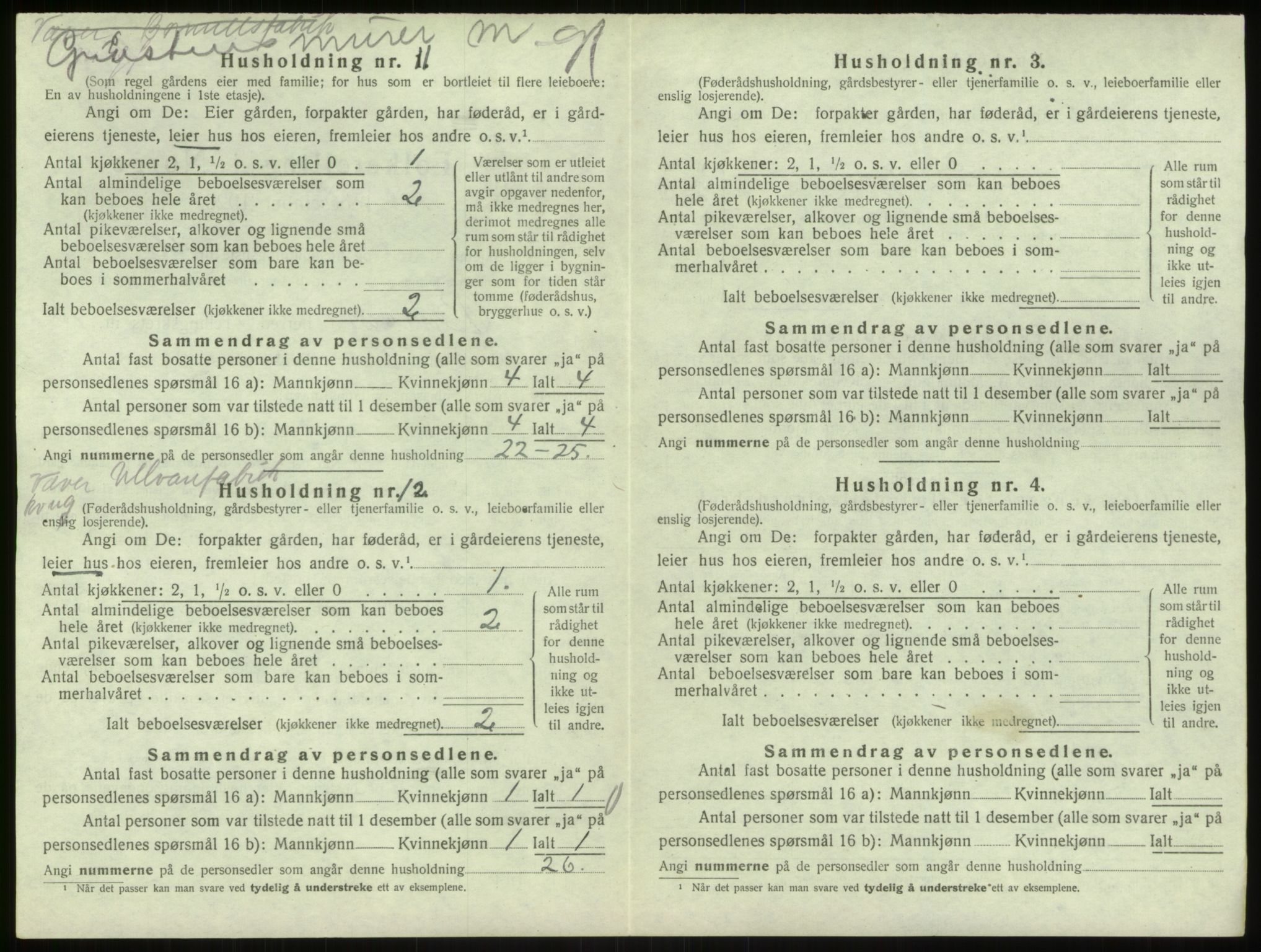 SAB, 1920 census for Bruvik, 1920, p. 815