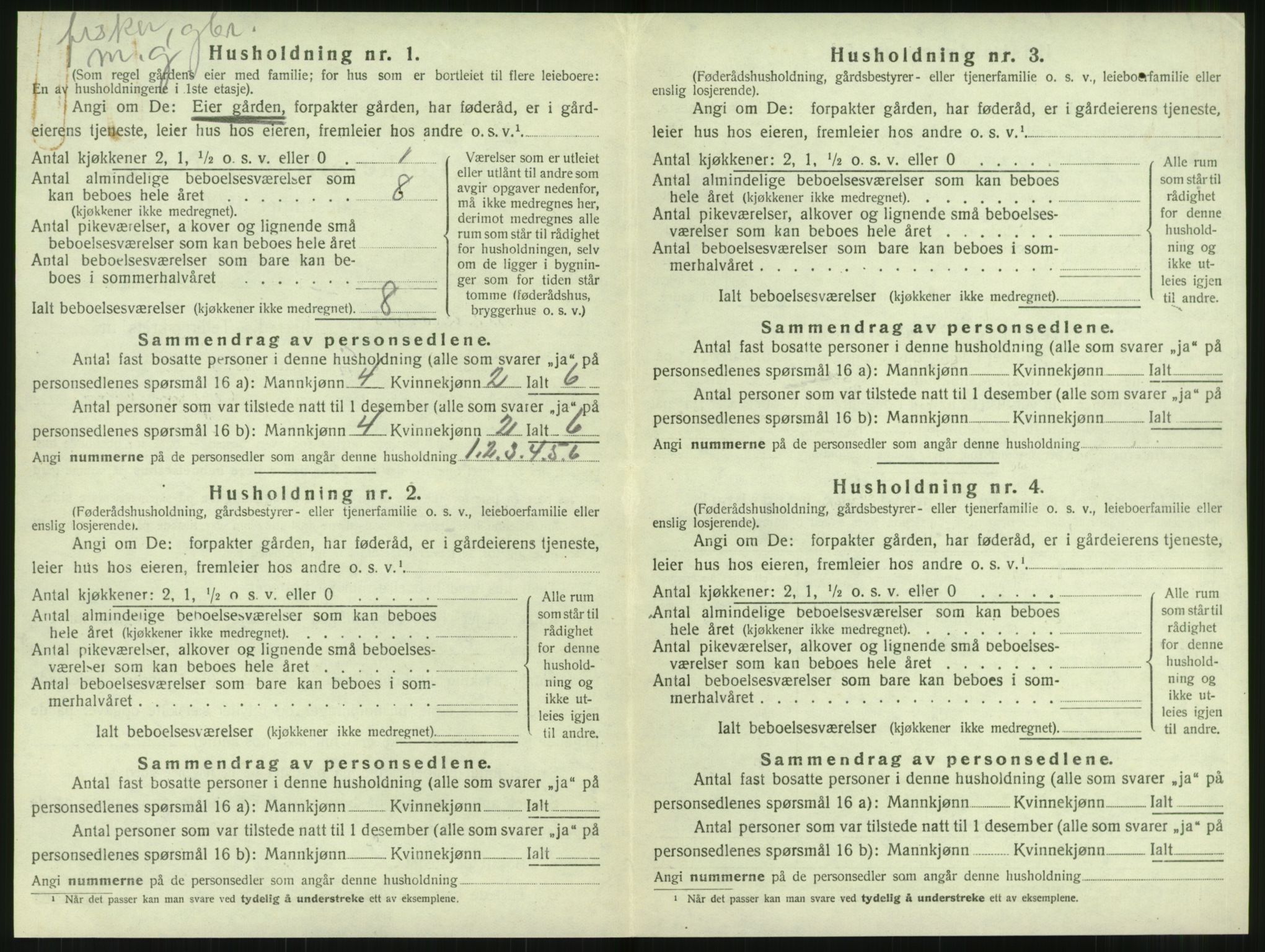 SAT, 1920 census for Vevelstad, 1920, p. 257