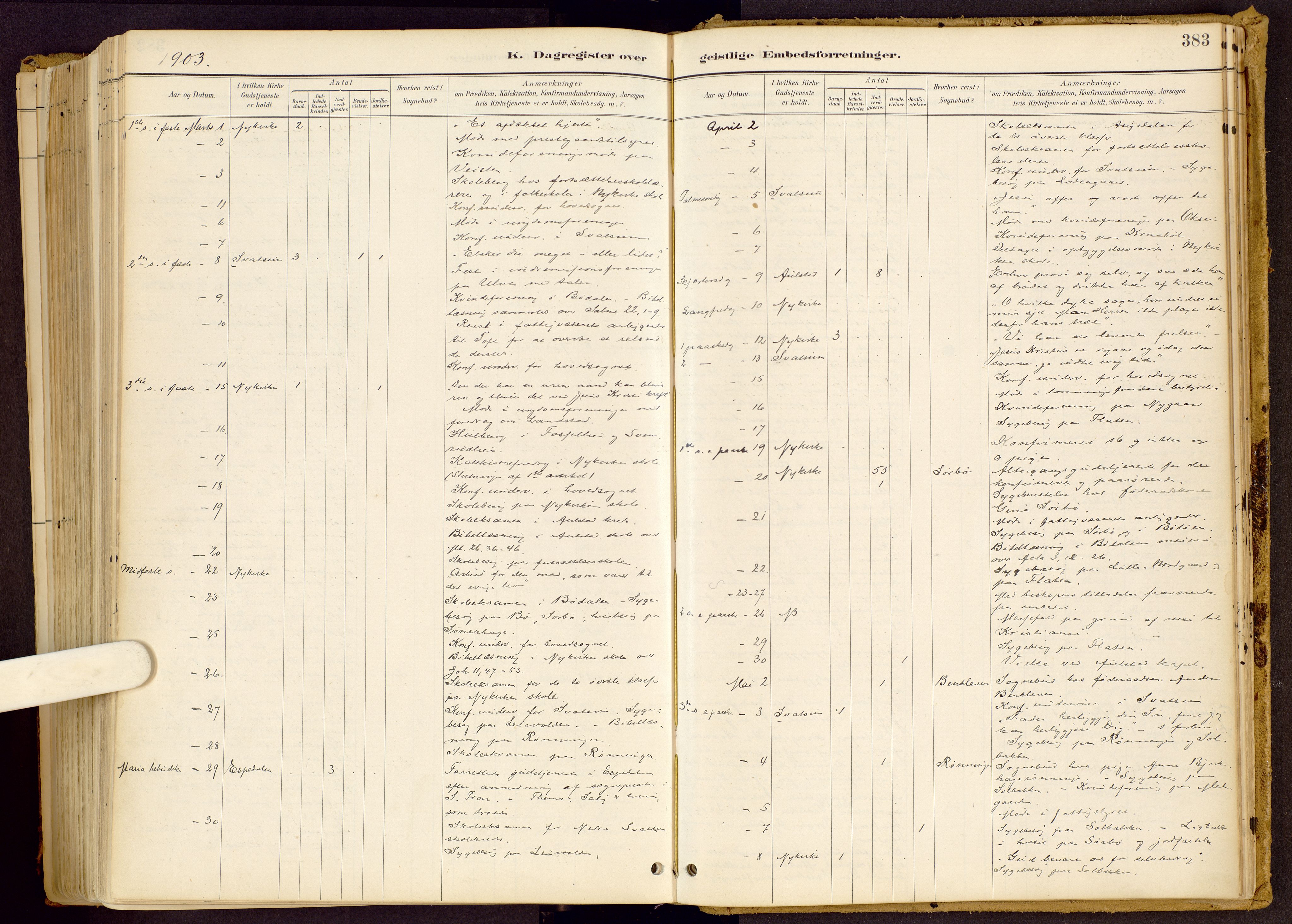 Vestre Gausdal prestekontor, SAH/PREST-094/H/Ha/Haa/L0001: Parish register (official) no. 1, 1887-1914, p. 383