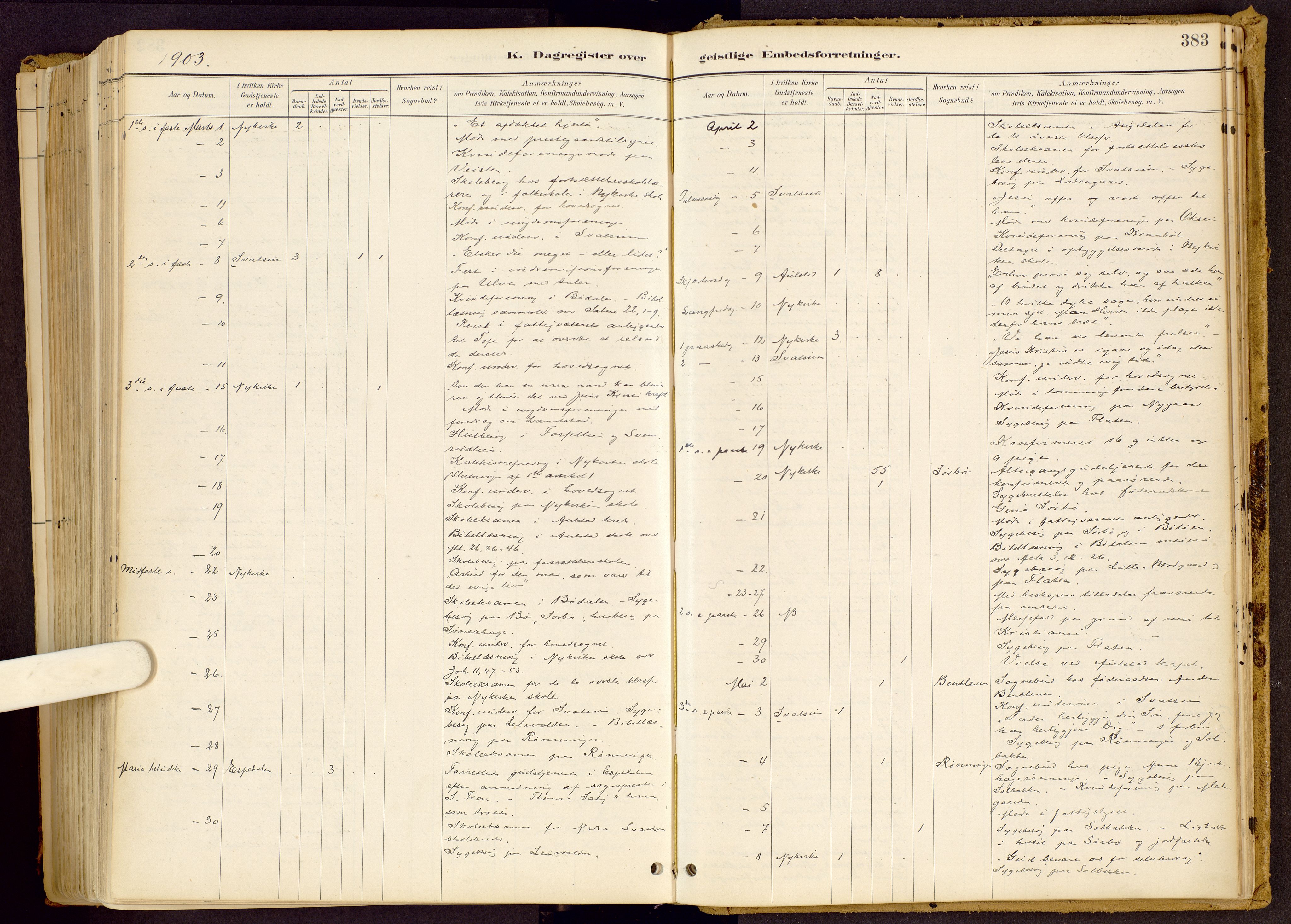 Vestre Gausdal prestekontor, AV/SAH-PREST-094/H/Ha/Haa/L0001: Parish register (official) no. 1, 1887-1914, p. 383