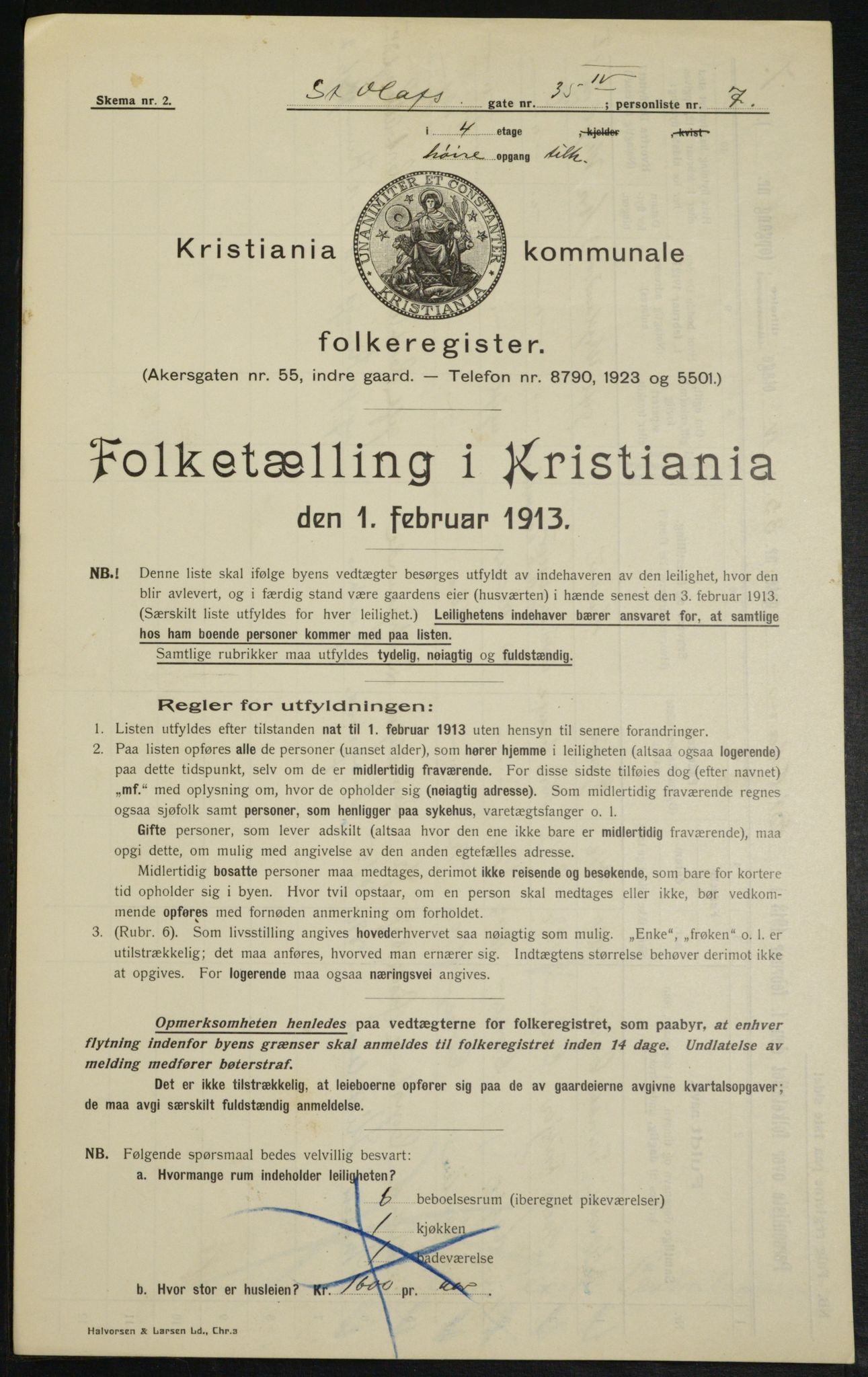 OBA, Municipal Census 1913 for Kristiania, 1913, p. 88357