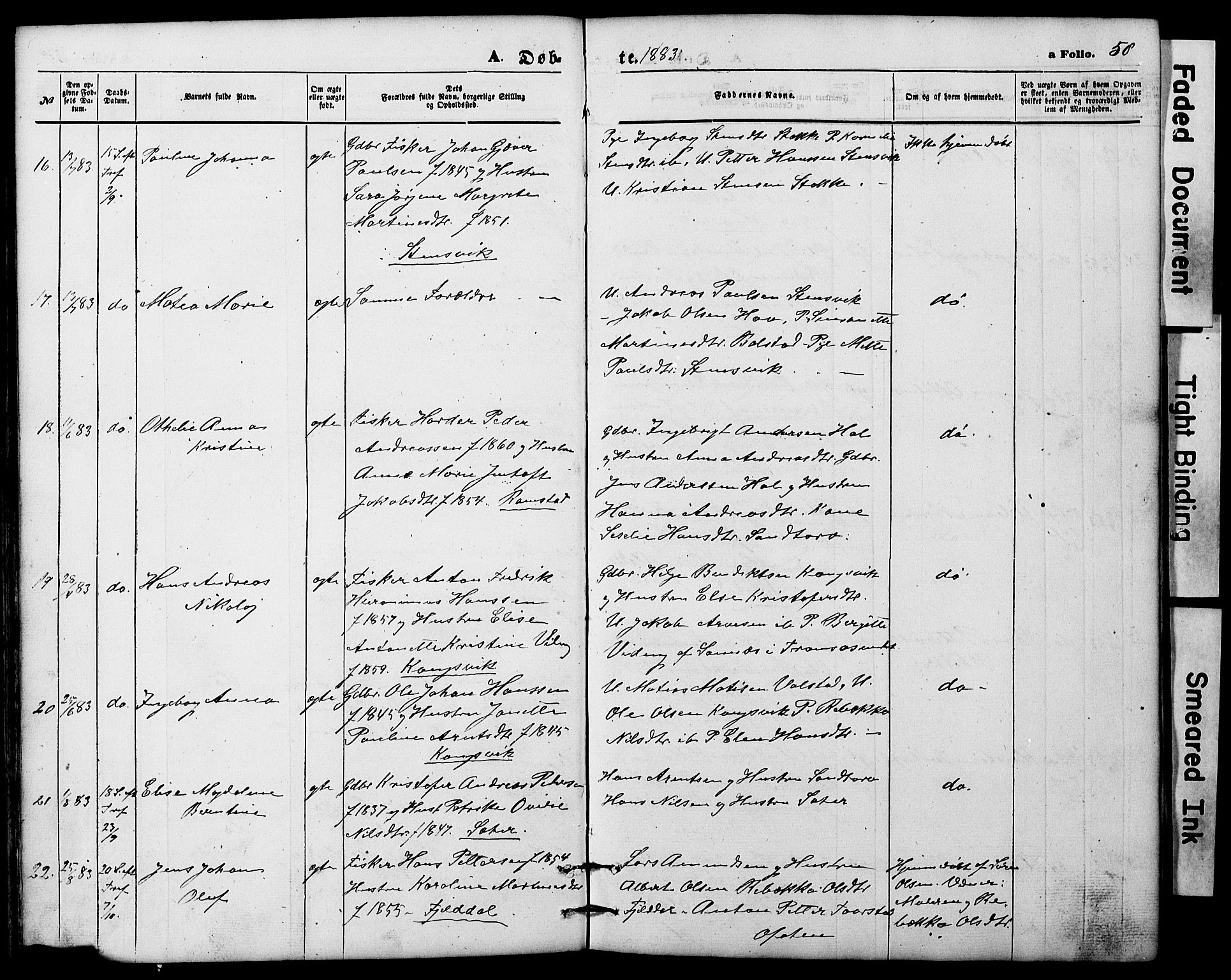 Ministerialprotokoller, klokkerbøker og fødselsregistre - Nordland, AV/SAT-A-1459/865/L0930: Parish register (copy) no. 865C02, 1866-1884, p. 58