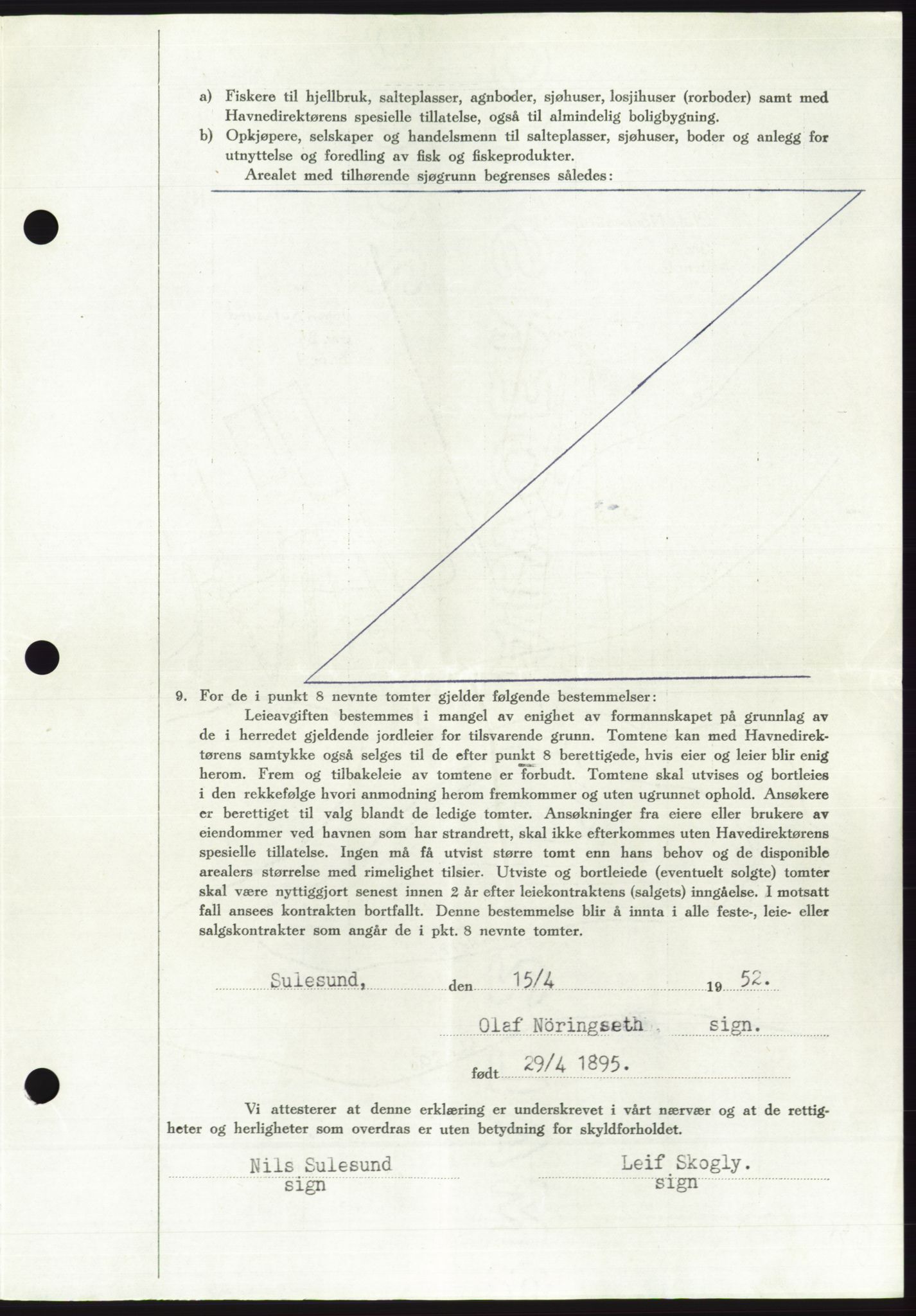 Søre Sunnmøre sorenskriveri, AV/SAT-A-4122/1/2/2C/L0092: Mortgage book no. 18A, 1952-1952, Diary no: : 1267/1952