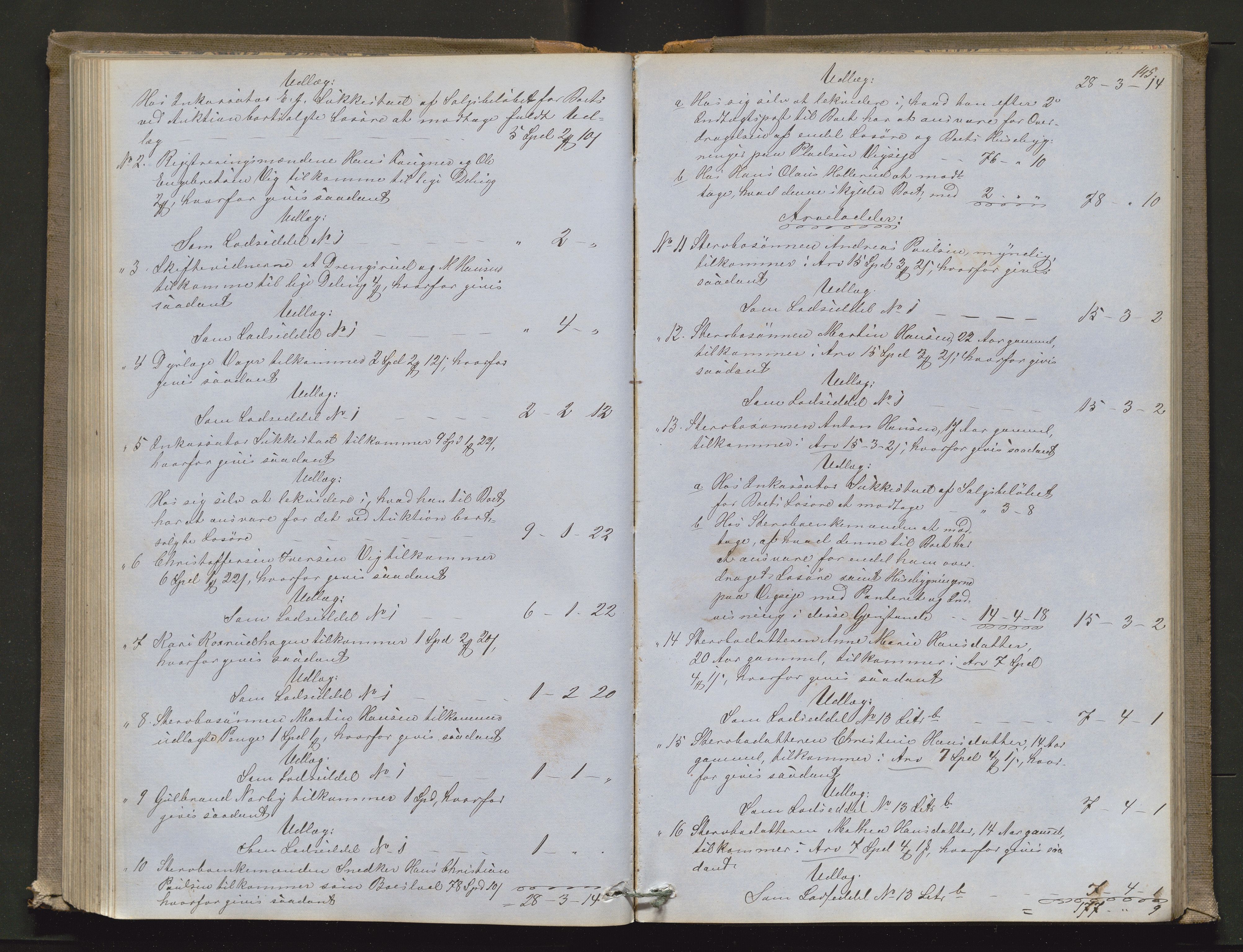 Ringerike sorenskriveri, AV/SAKO-A-105/H/Hb/Hbd/Hbda/L0004: Skifteutlodningsprotokoll, 1857-1862, p. 144b-145a