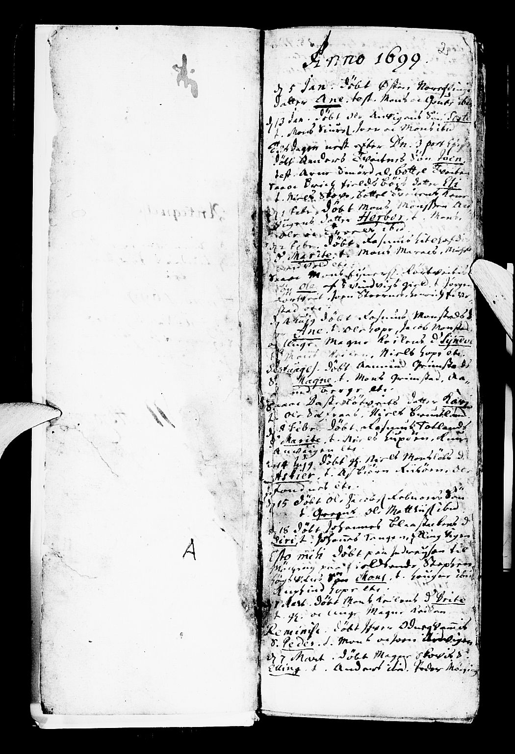 Lindås Sokneprestembete, SAB/A-76701/H/Haa: Parish register (official) no. A 1, 1699-1746, p. 2
