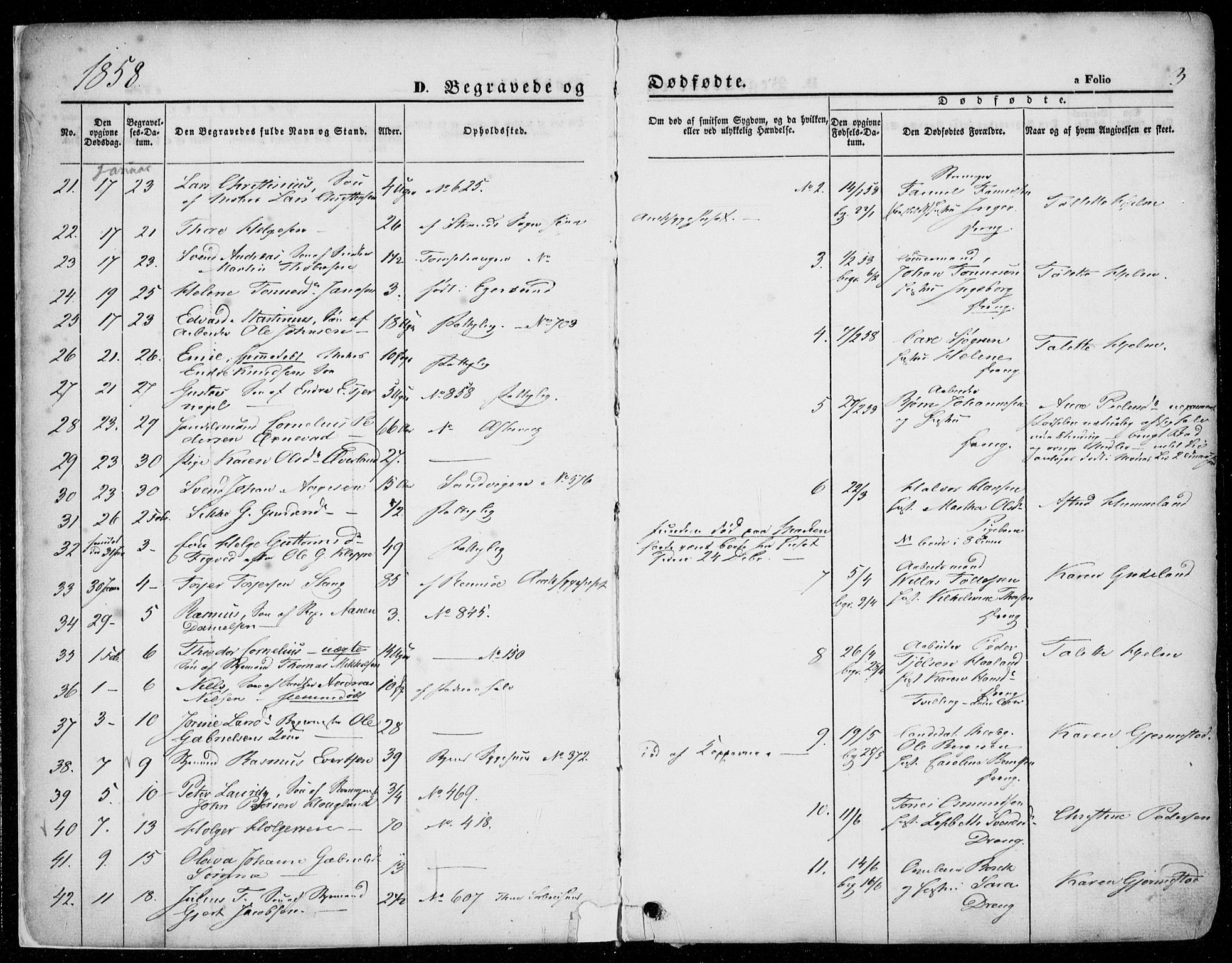 Domkirken sokneprestkontor, SAST/A-101812/001/30/30BA/L0020: Parish register (official) no. A 19, 1858-1877, p. 3
