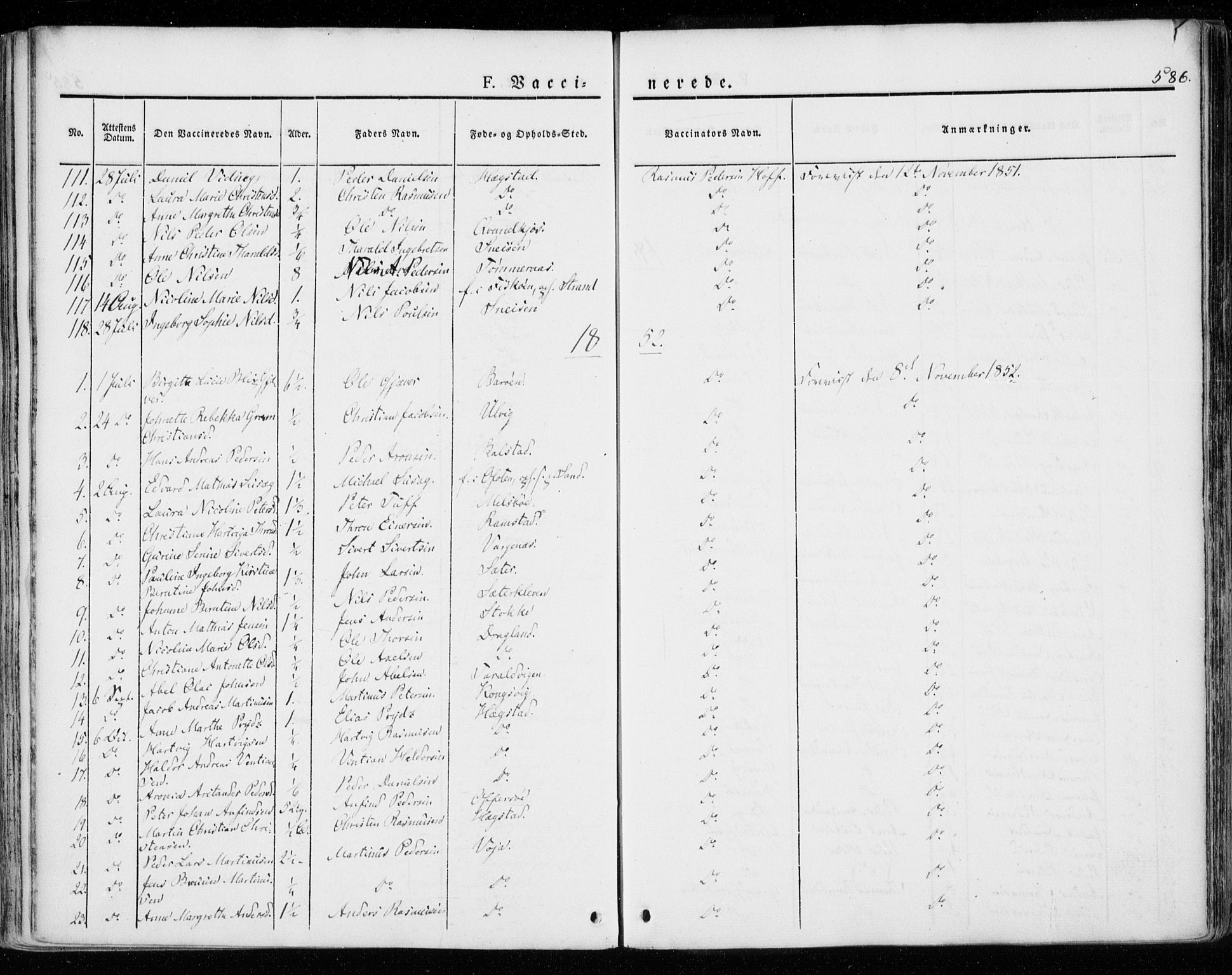 Ministerialprotokoller, klokkerbøker og fødselsregistre - Nordland, AV/SAT-A-1459/872/L1033: Parish register (official) no. 872A08, 1840-1863, p. 586