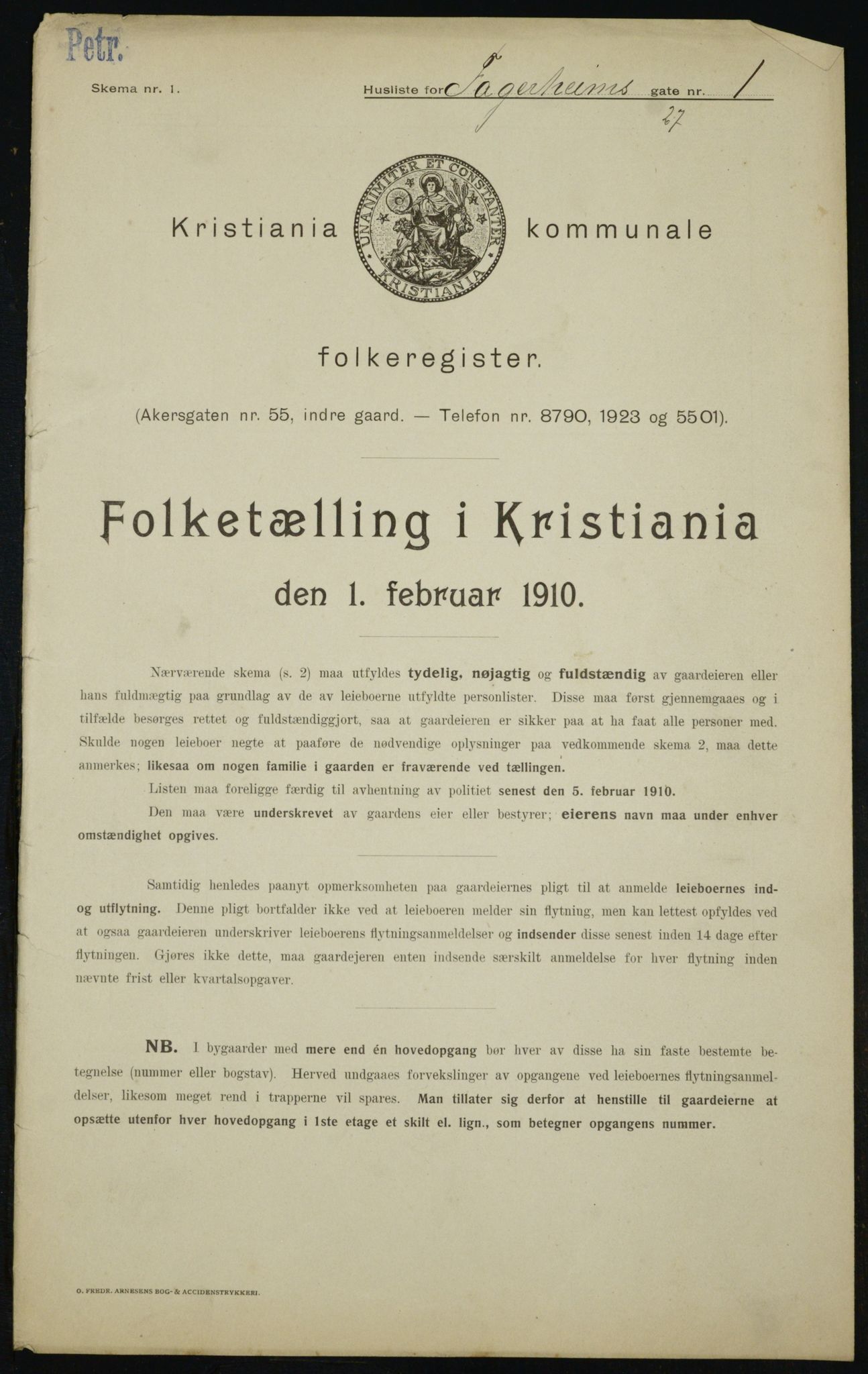 OBA, Municipal Census 1910 for Kristiania, 1910, p. 21684