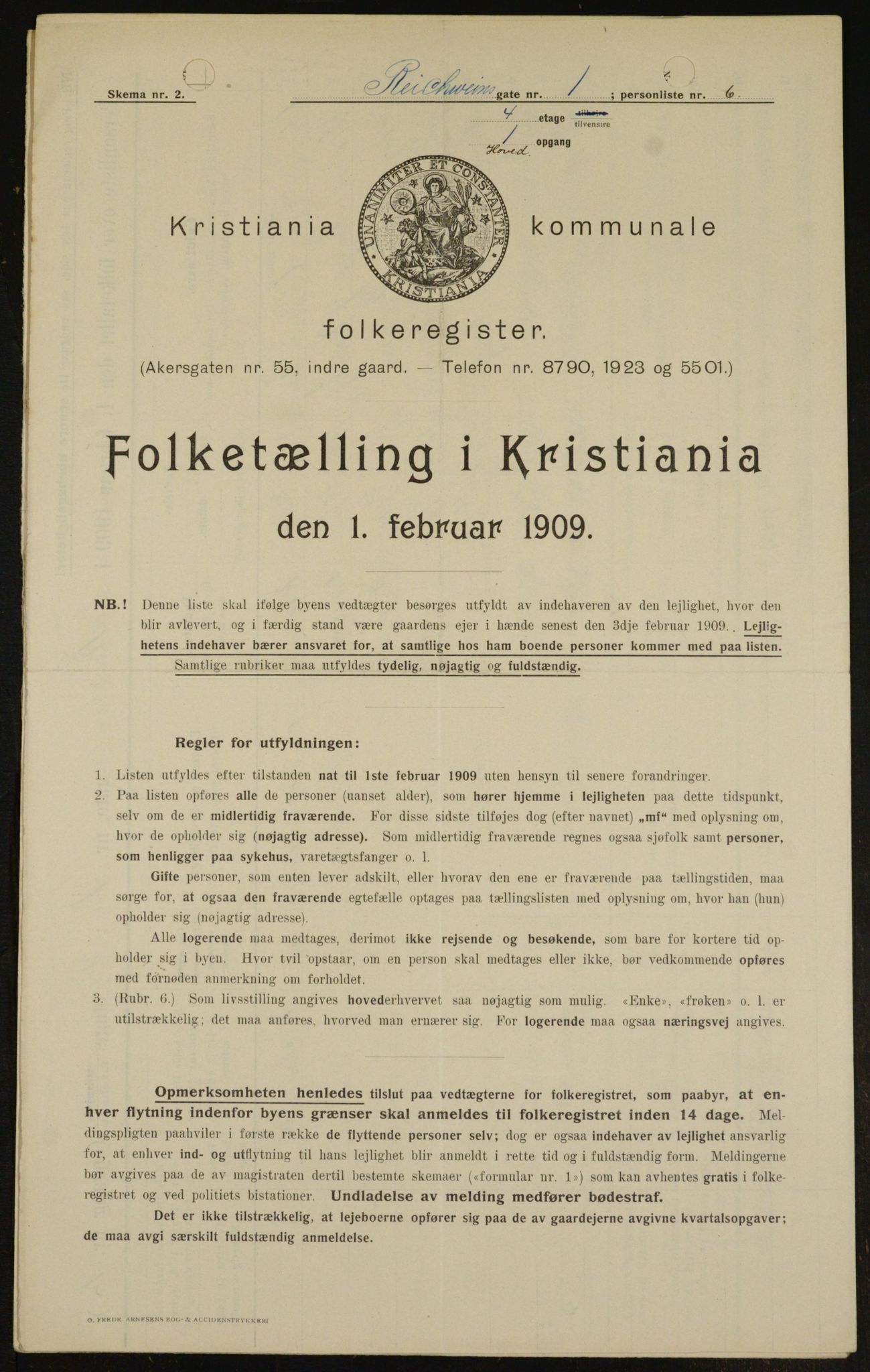 OBA, Municipal Census 1909 for Kristiania, 1909, p. 74940