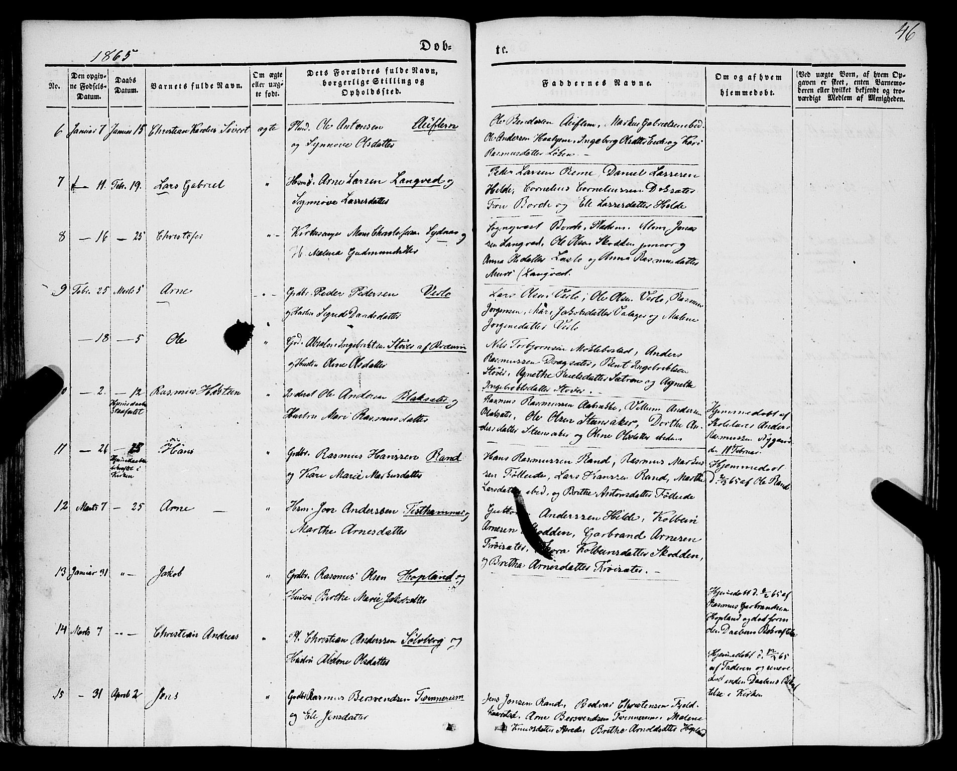 Innvik sokneprestembete, AV/SAB-A-80501: Parish register (official) no. A 5, 1847-1865, p. 46