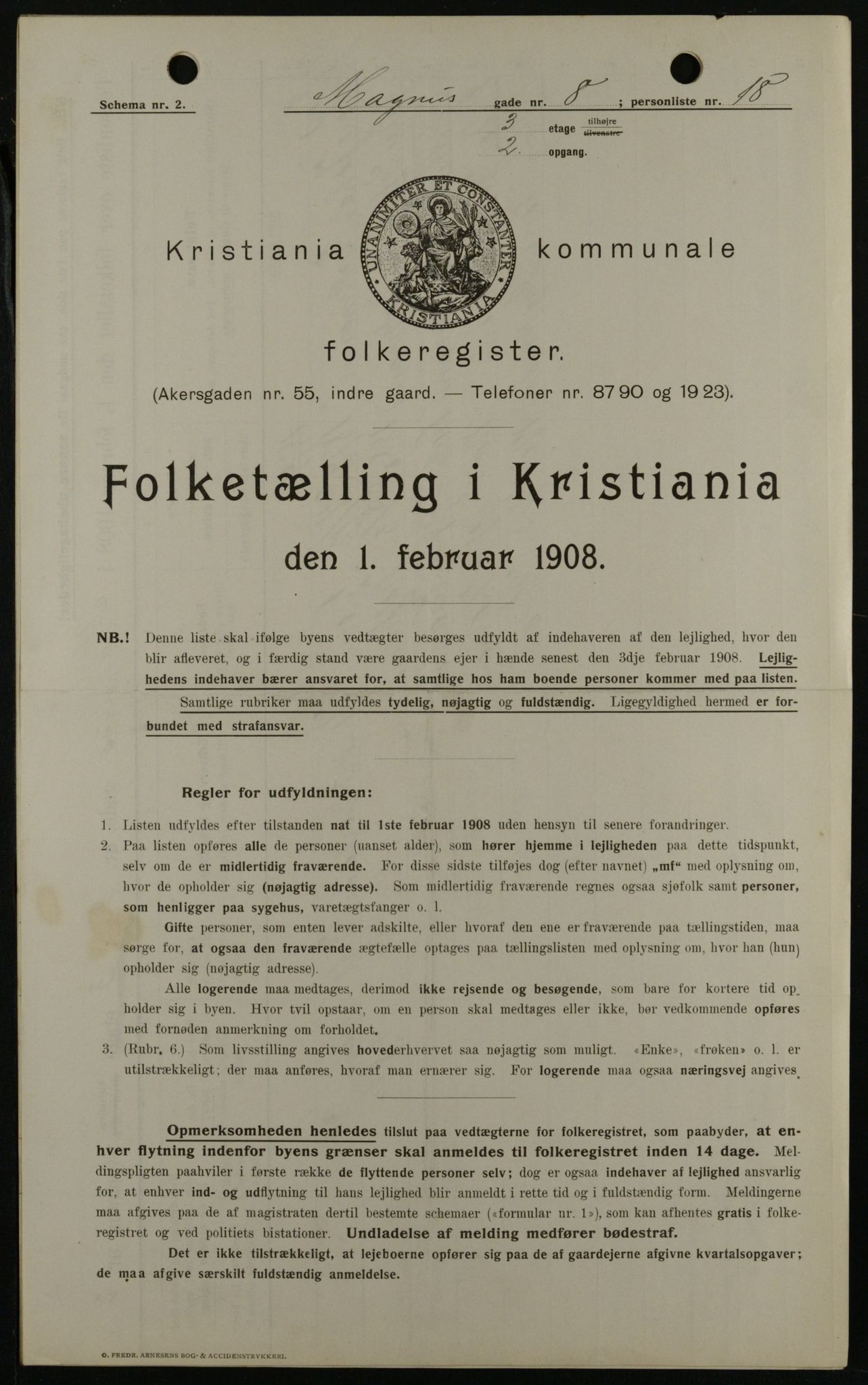 OBA, Municipal Census 1908 for Kristiania, 1908, p. 53324