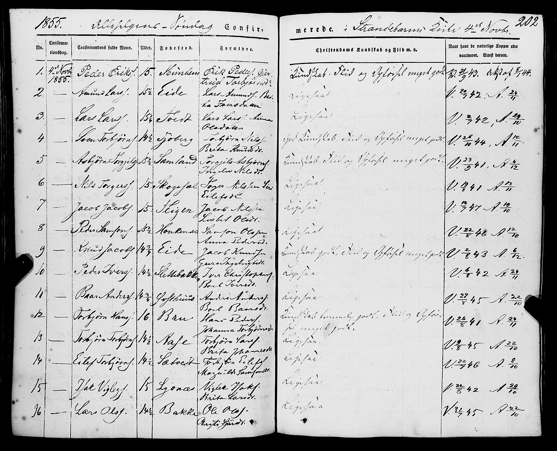 Strandebarm sokneprestembete, AV/SAB-A-78401/H/Haa: Parish register (official) no. A 7, 1844-1872, p. 202