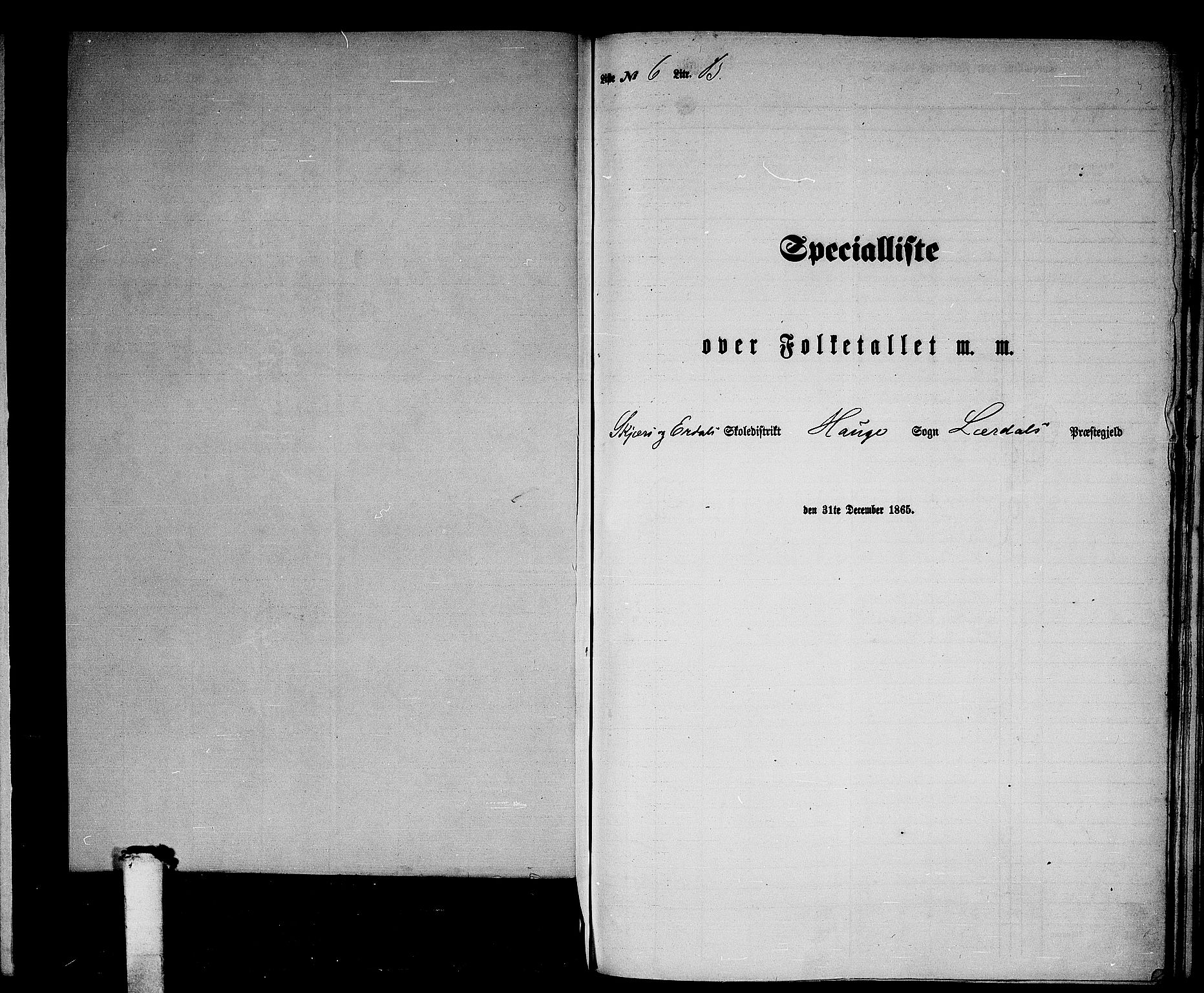 RA, 1865 census for Lærdal, 1865, p. 121