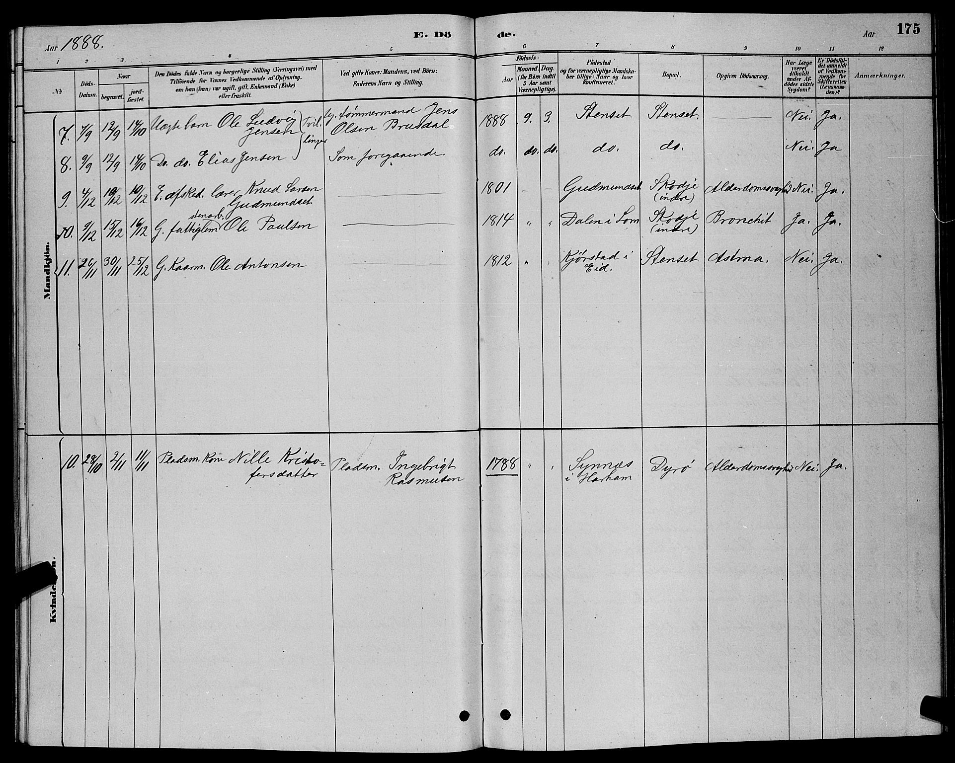 Ministerialprotokoller, klokkerbøker og fødselsregistre - Møre og Romsdal, AV/SAT-A-1454/524/L0365: Parish register (copy) no. 524C06, 1880-1899, p. 175