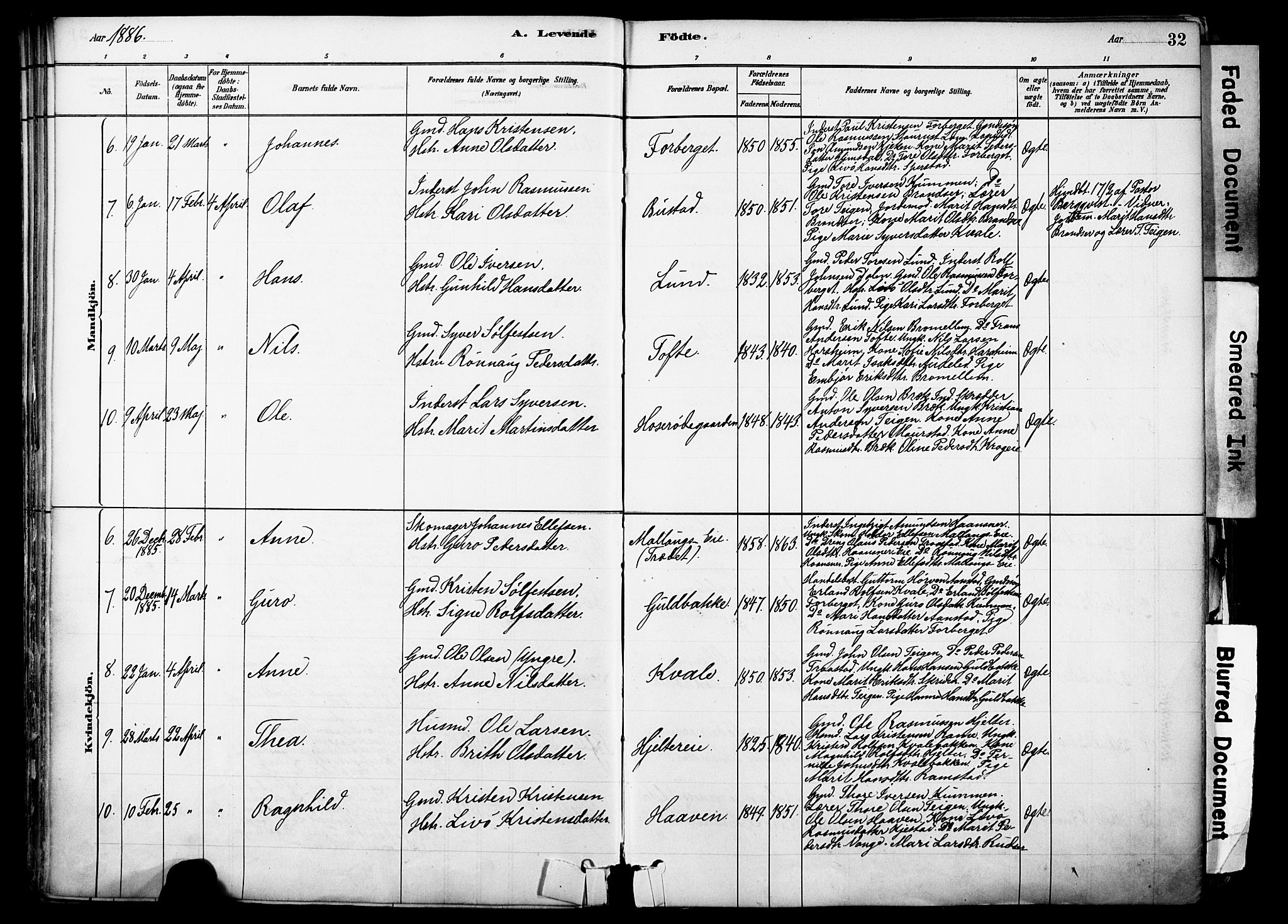 Skjåk prestekontor, SAH/PREST-072/H/Ha/Haa/L0003: Parish register (official) no. 3, 1880-1907, p. 32