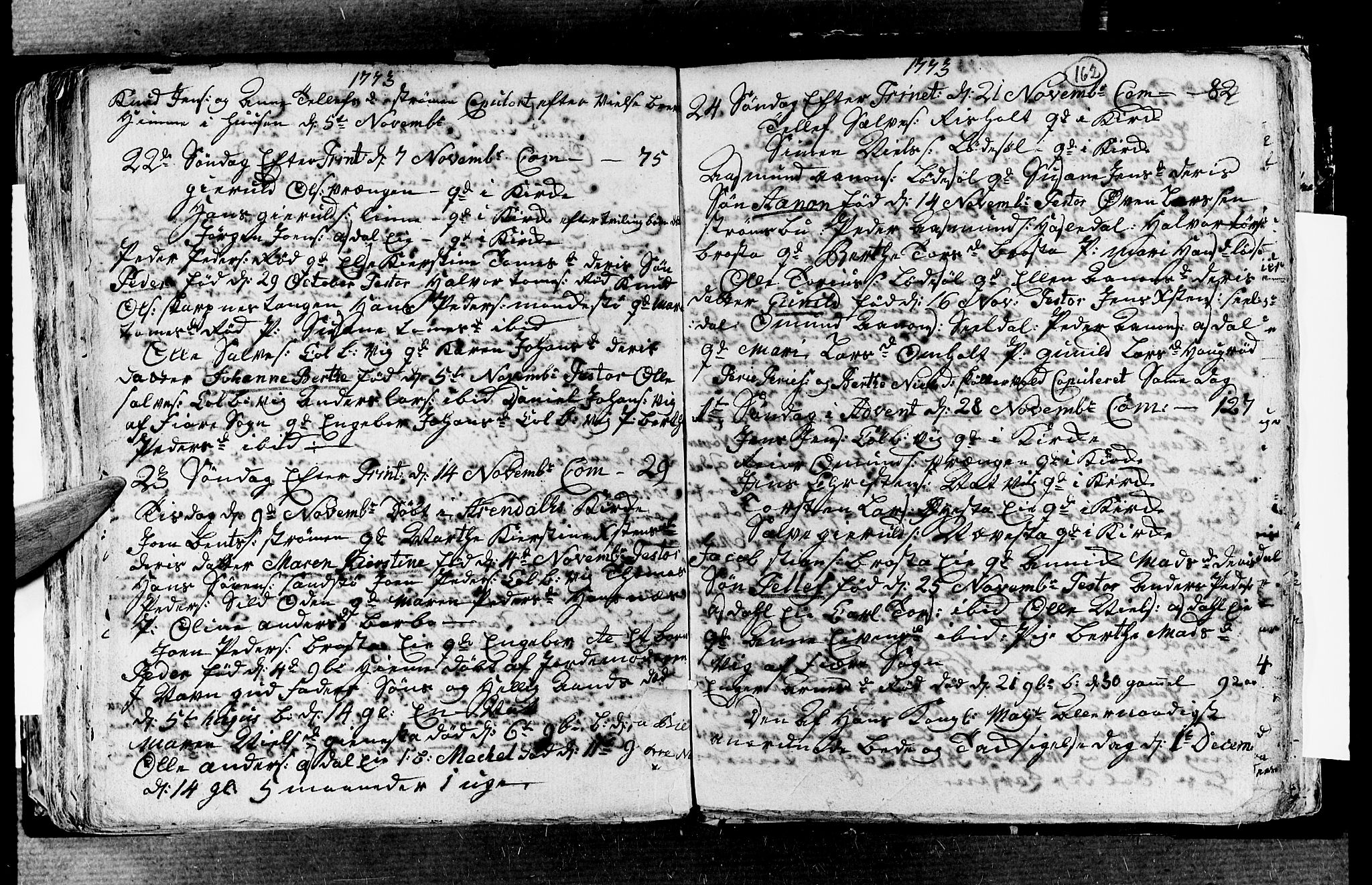 Øyestad sokneprestkontor, SAK/1111-0049/F/Fa/L0006: Parish register (official) no. A 6, 1758-1776, p. 162