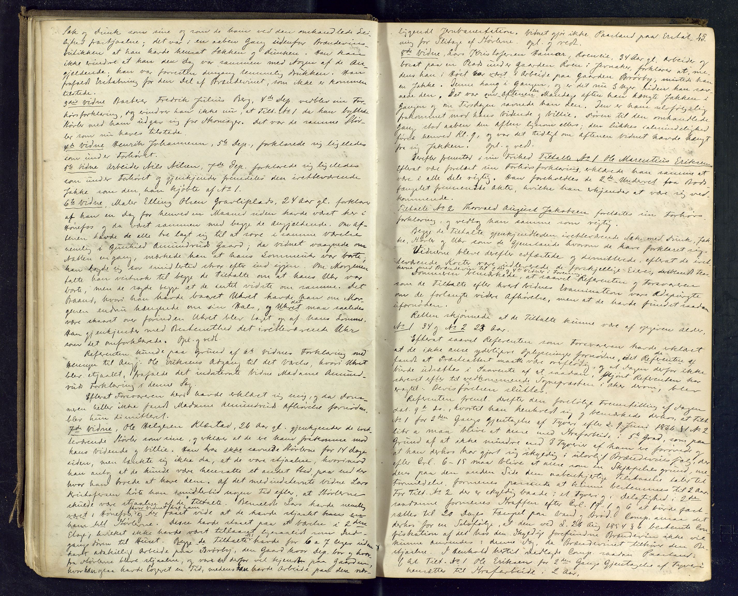 Ringerike sorenskriveri, AV/SAKO-A-105/F/Fc/Fcb/L0003: Ekstrarettsprotokoll, 1868-1878, p. 44-45