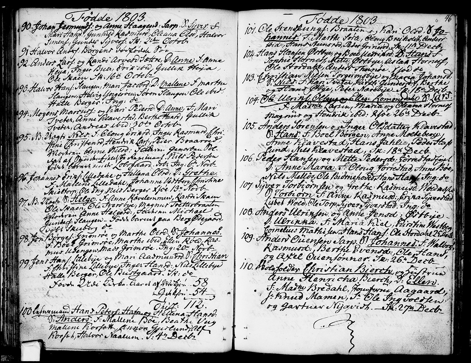 Skjeberg prestekontor Kirkebøker, SAO/A-10923/F/Fa/L0003: Parish register (official) no. I 3, 1792-1814, p. 46